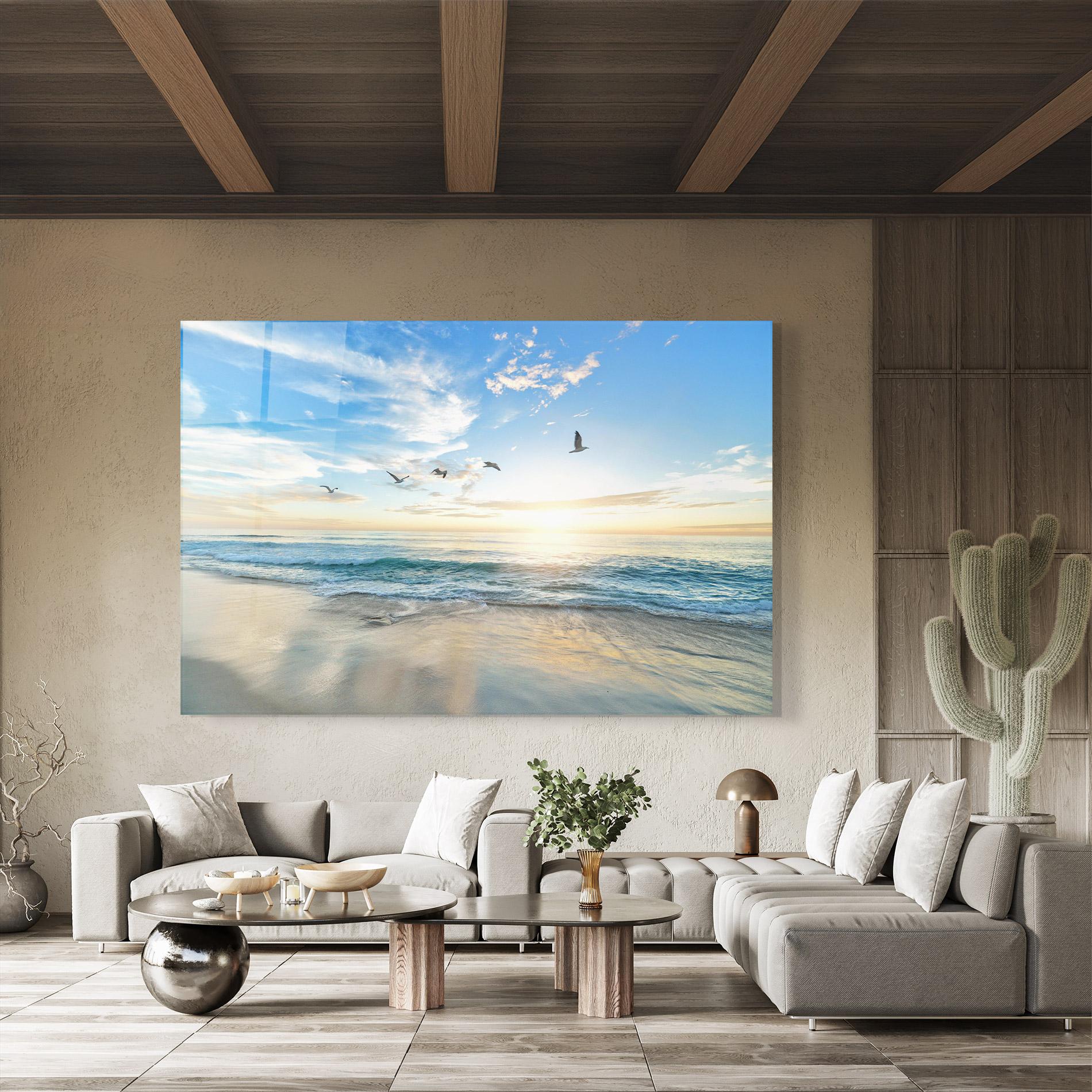 Glasbild Beautiful Beach mockup 8