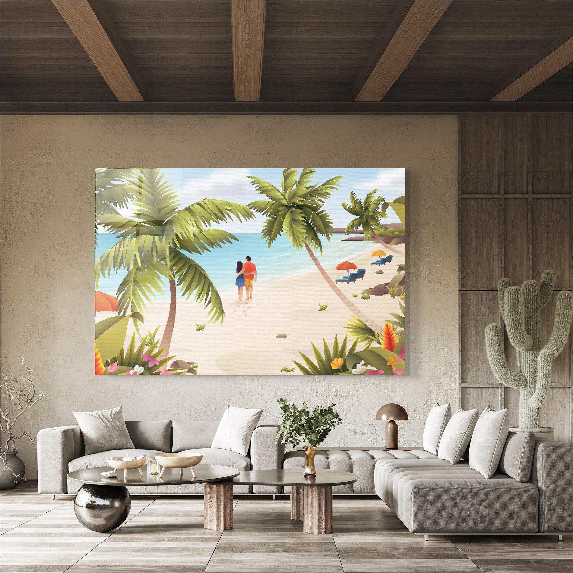 Glasbild Couple Beach mockup 8