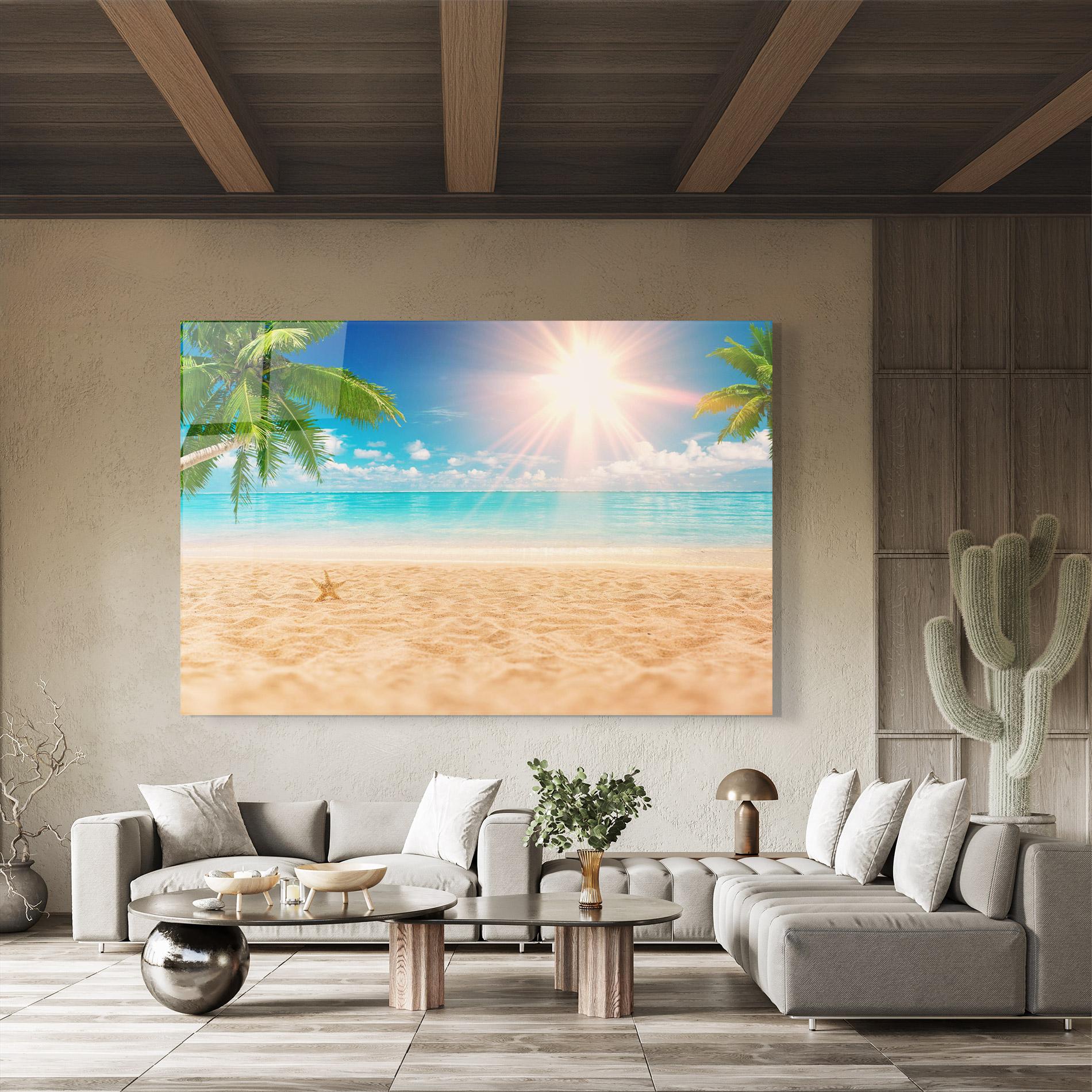 Glasbild Exotic Beach Ocean mockup 8