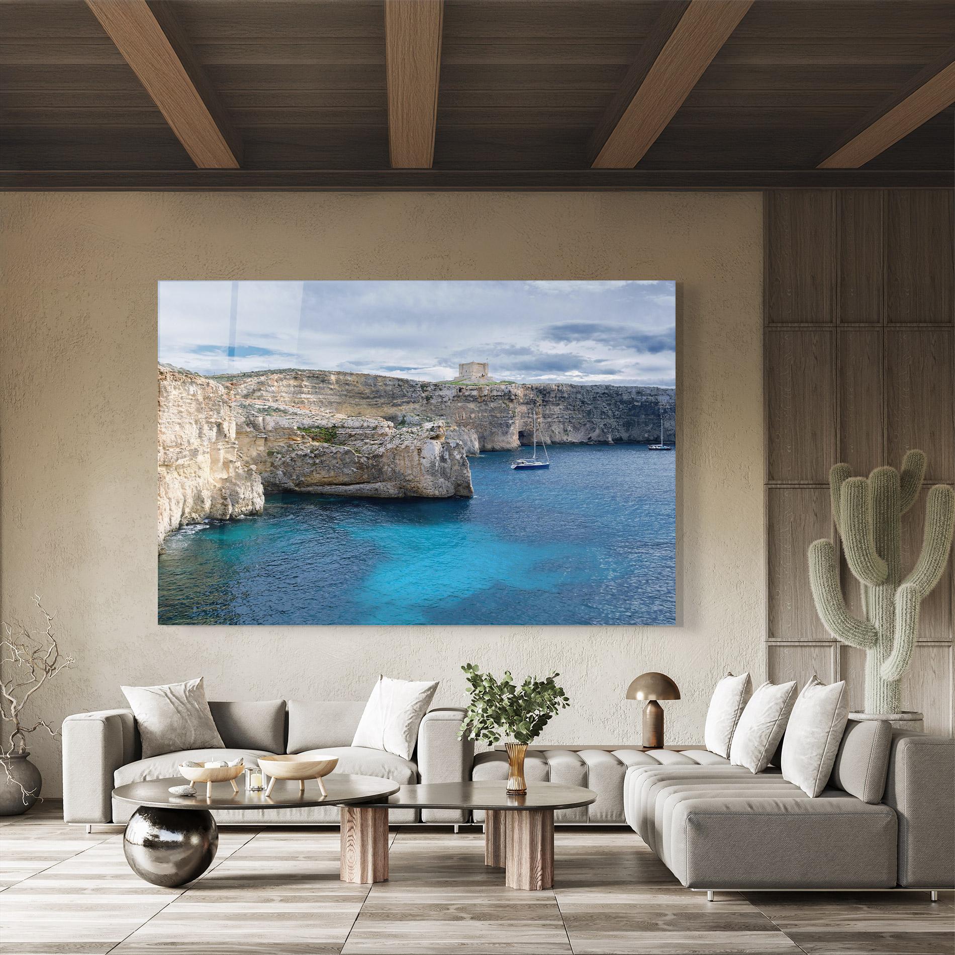 Glasbild Island Landscape mockup 8