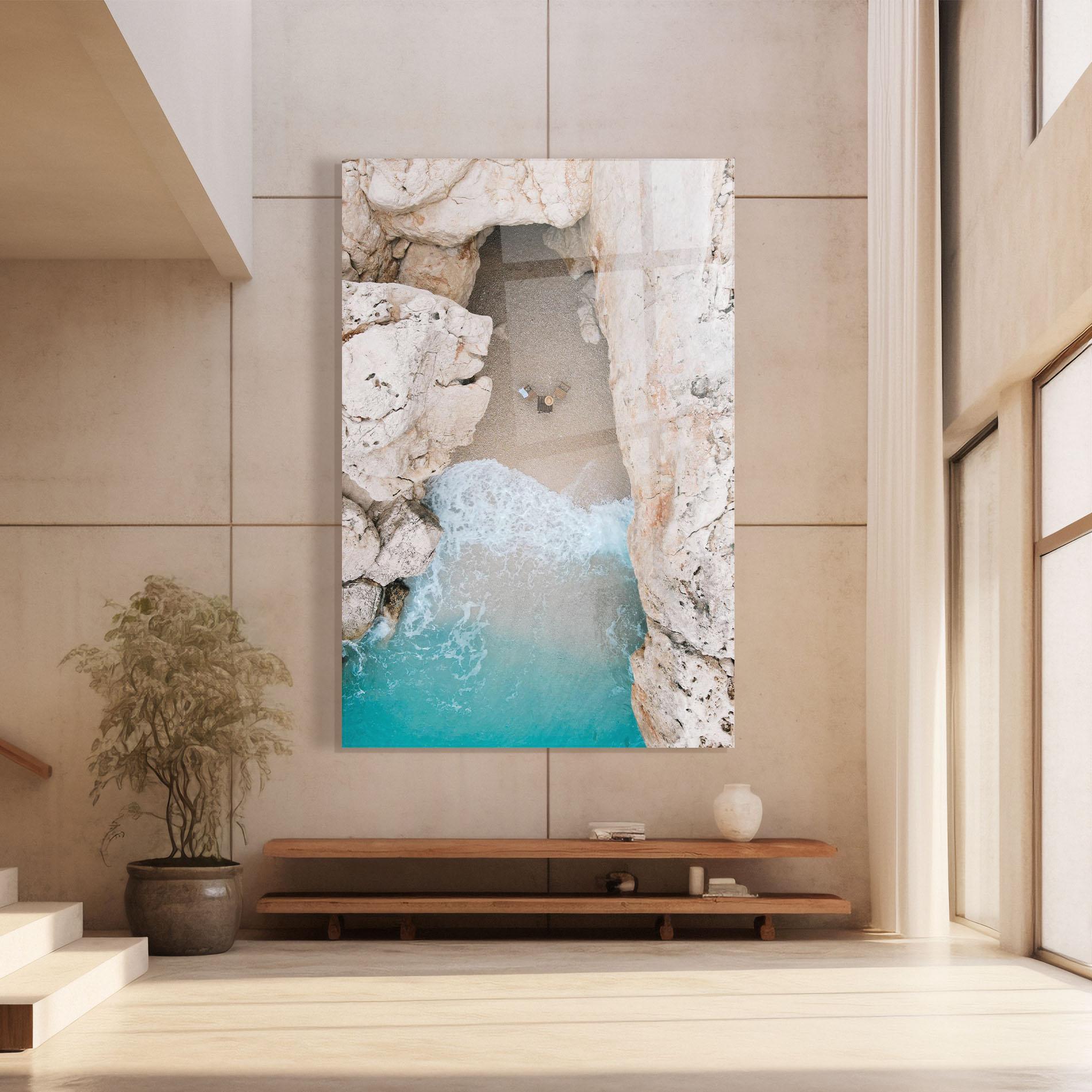 Glasbild Private White Cave mockup 8