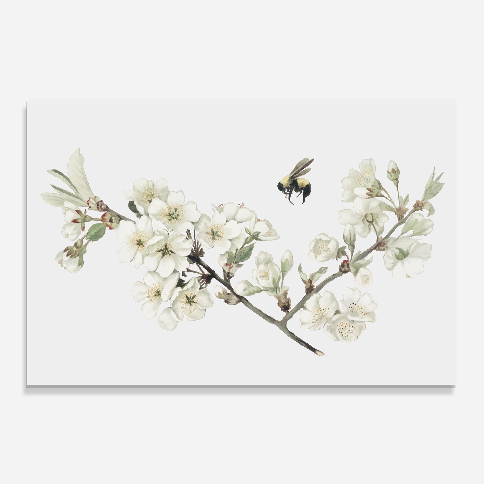 Glasbild Bee Spring Flower mockup 0