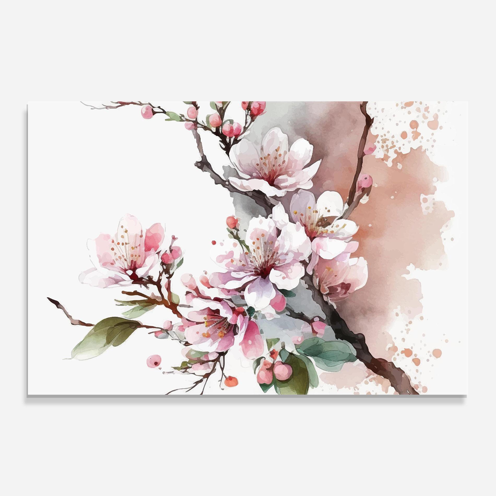 Glasbild Cherry Spring Flower mockup 0