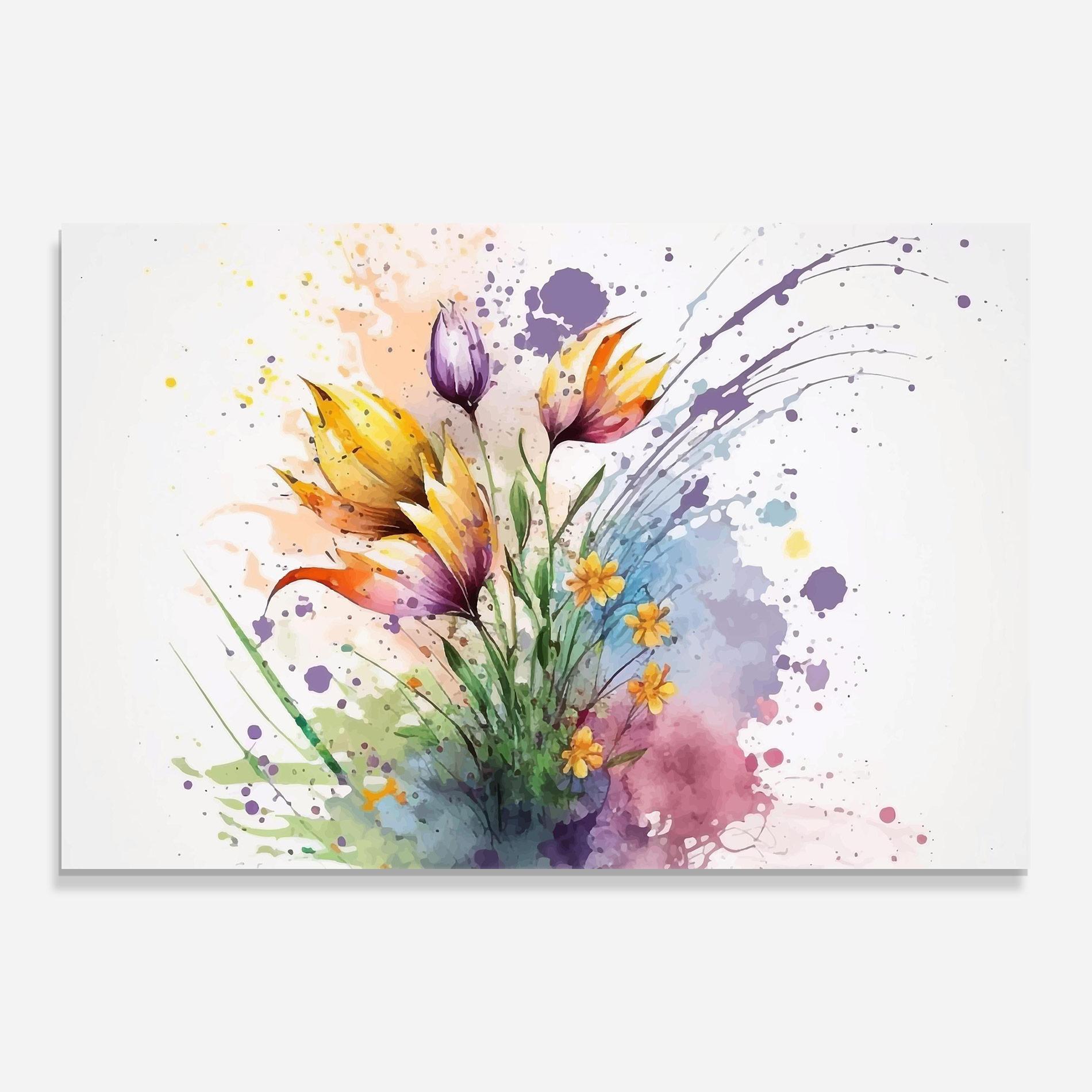 Glasbild Purple Yellow Spring mockup 0