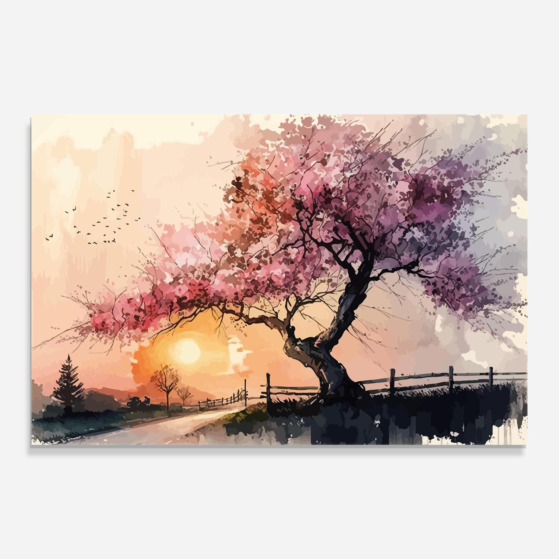 Glasbild Sunset Spring mockup 0