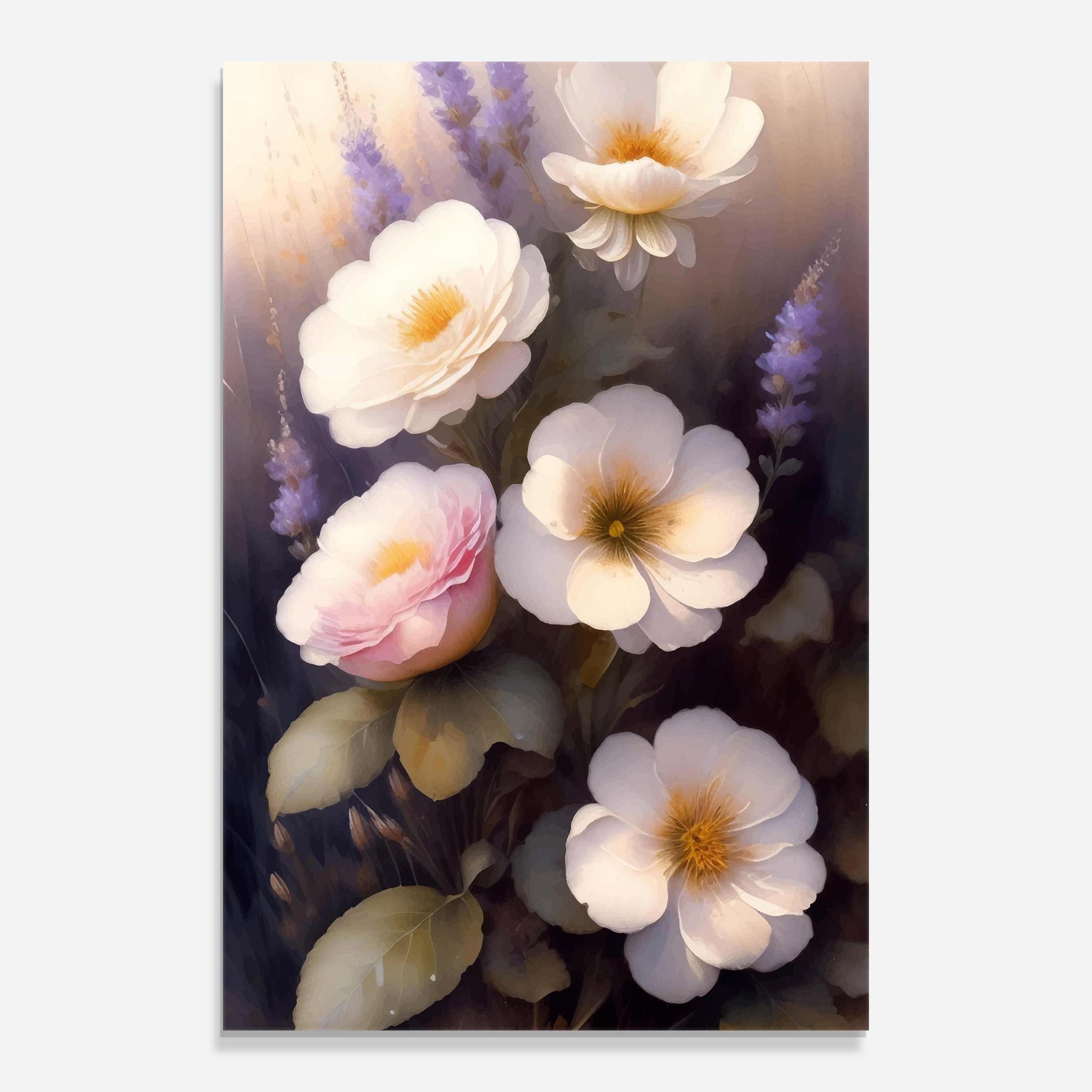 Glasbild Cream Flower Spring mockup 0