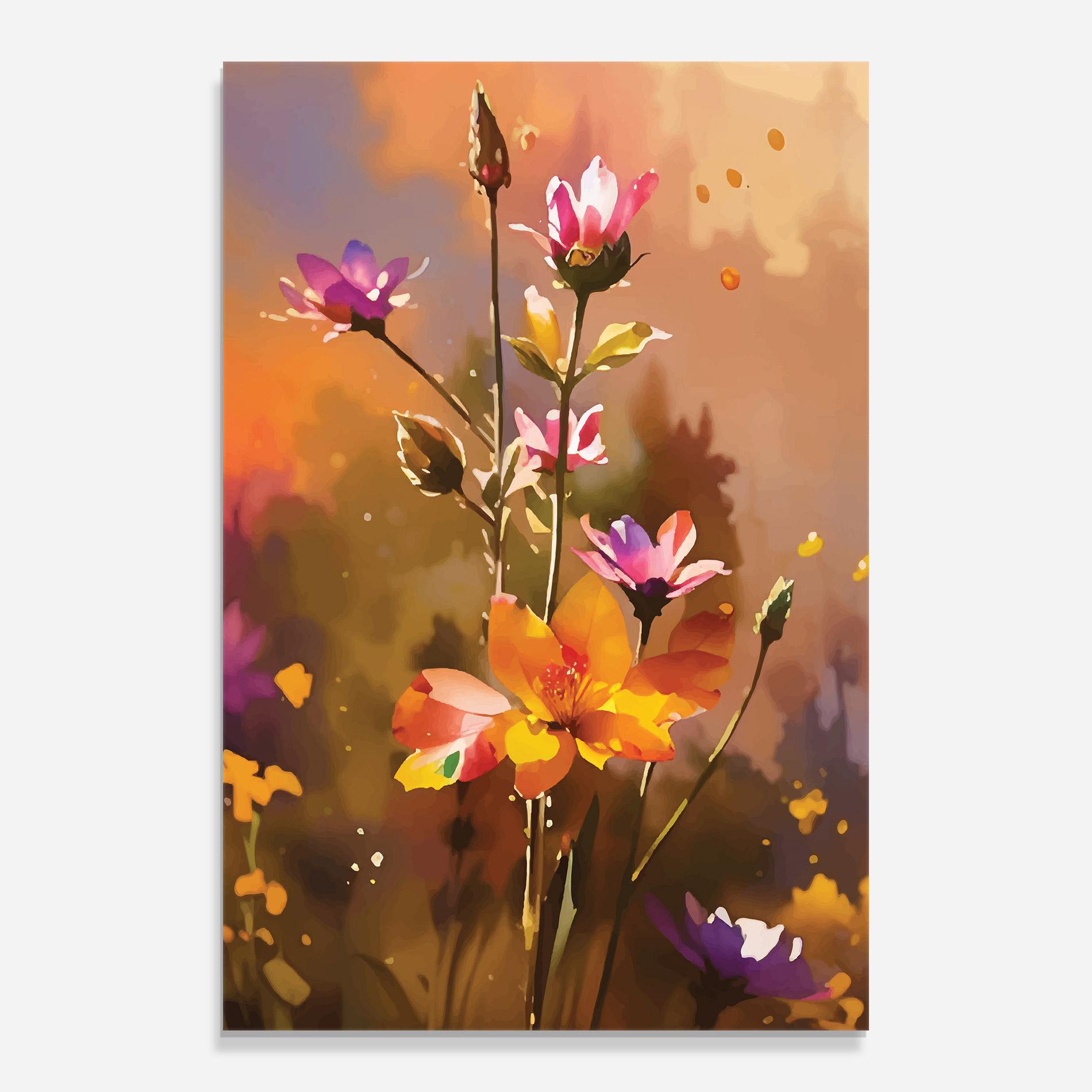 Glasbild Orange Pink Spring mockup 0
