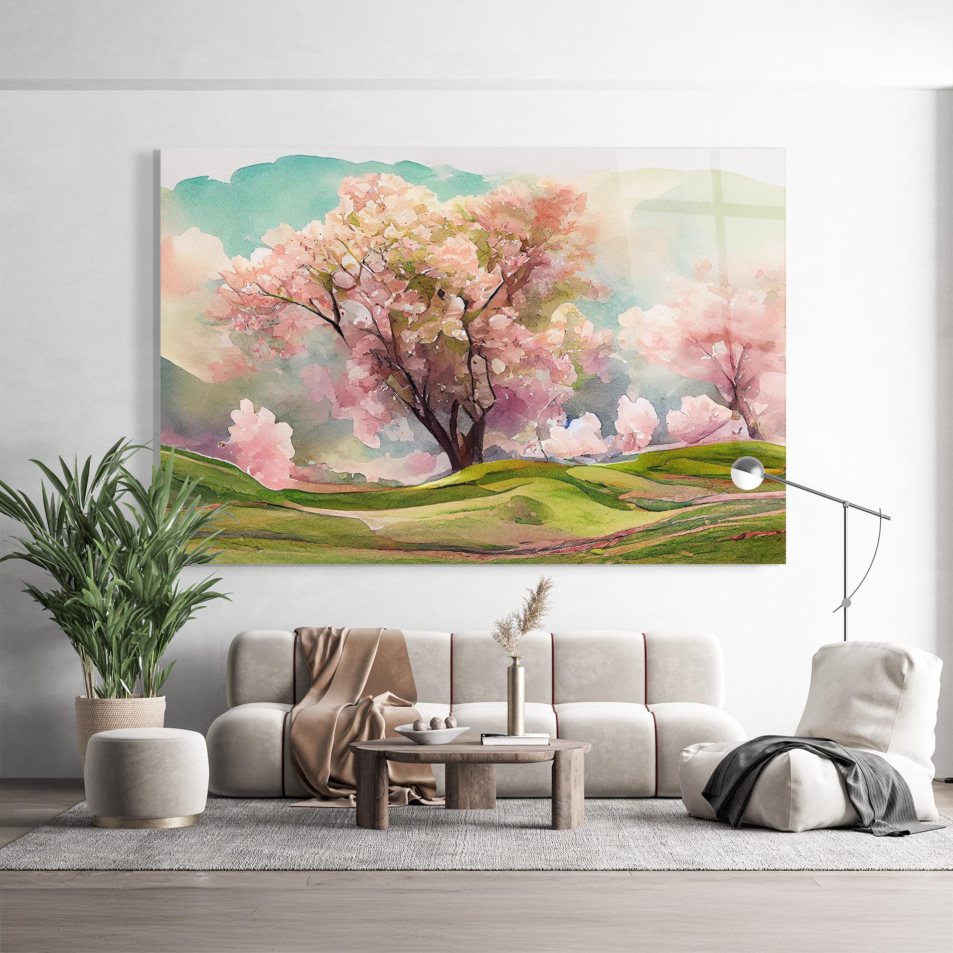 Glasbild Big Spring Trees mockup 9