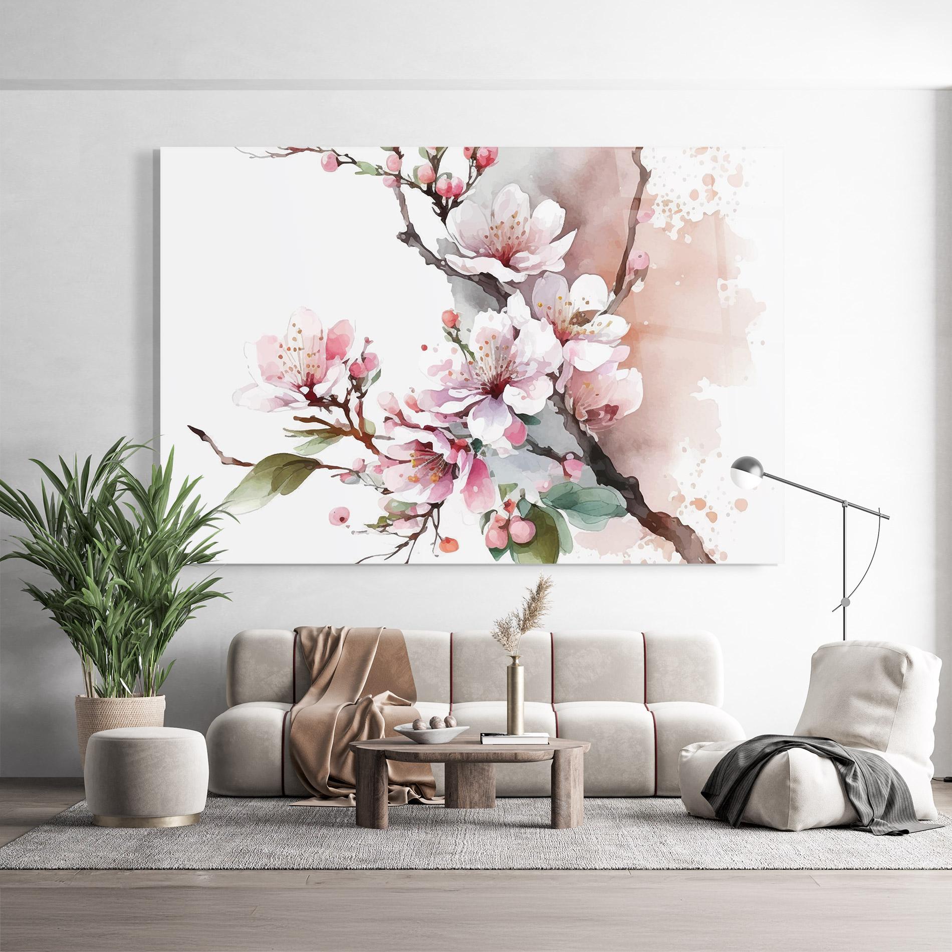 Glasbild Cherry Spring Flower mockup 9