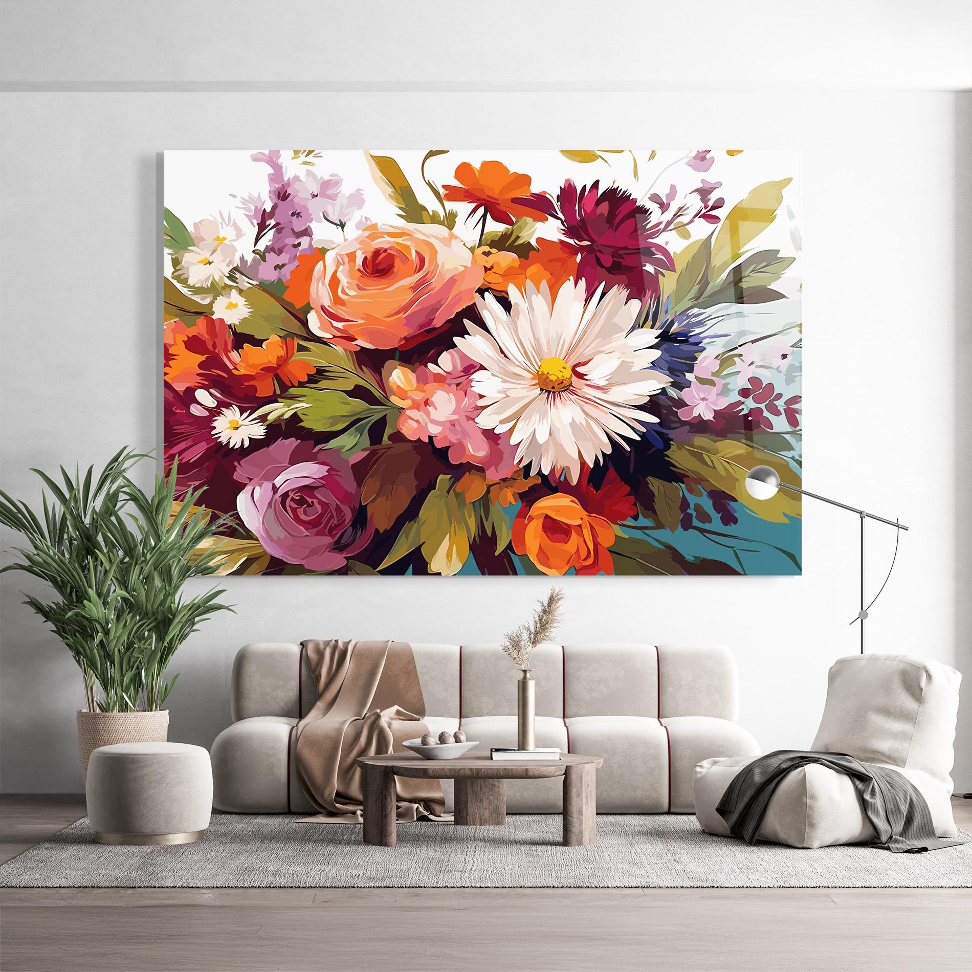 Glasbild Cream Orange Spring mockup 9