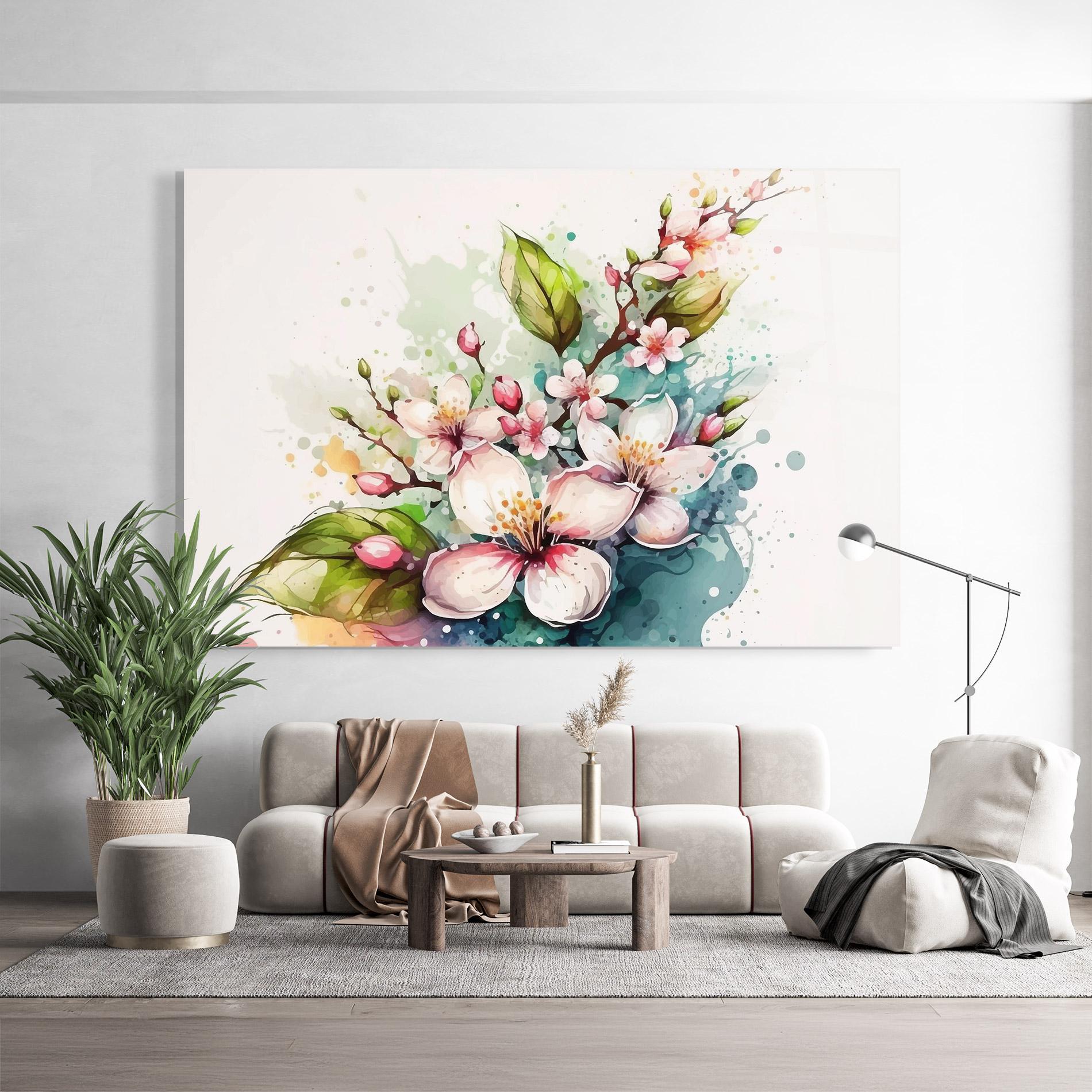 Glasbild Cream Pink Spring mockup 9