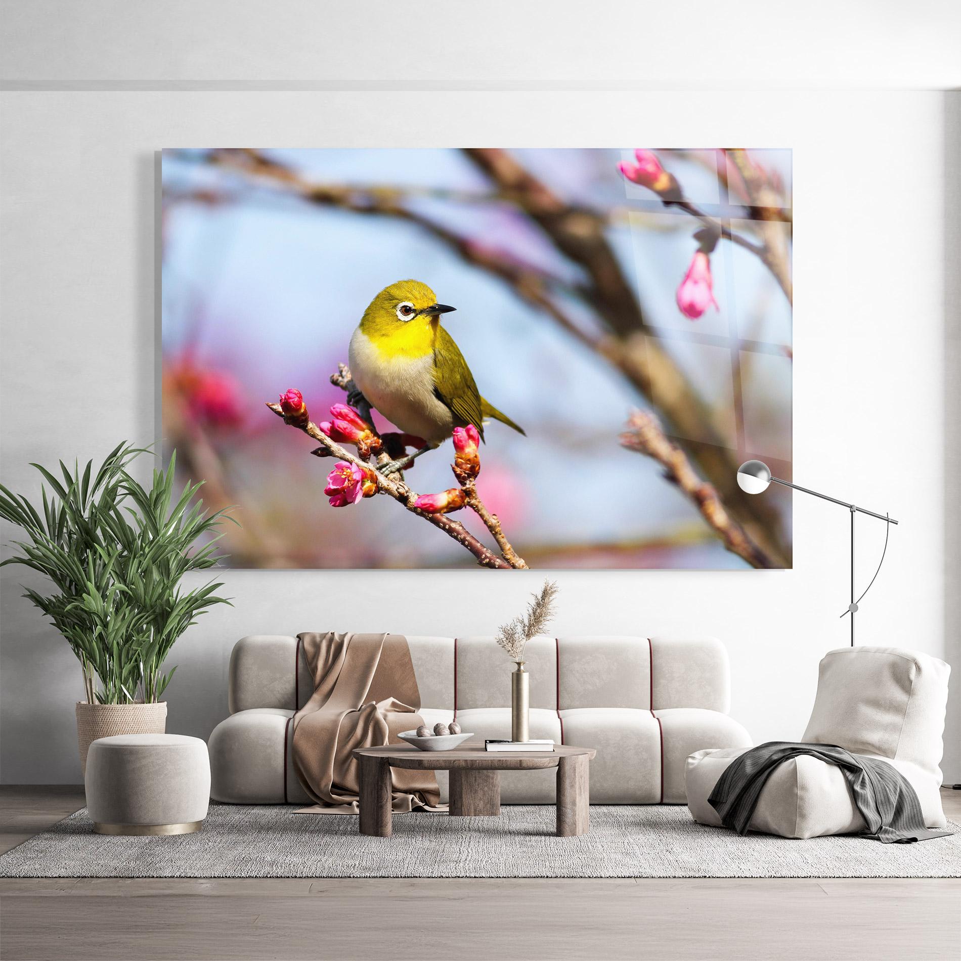 Glasbild Cute Pink Flower Buds mockup 9