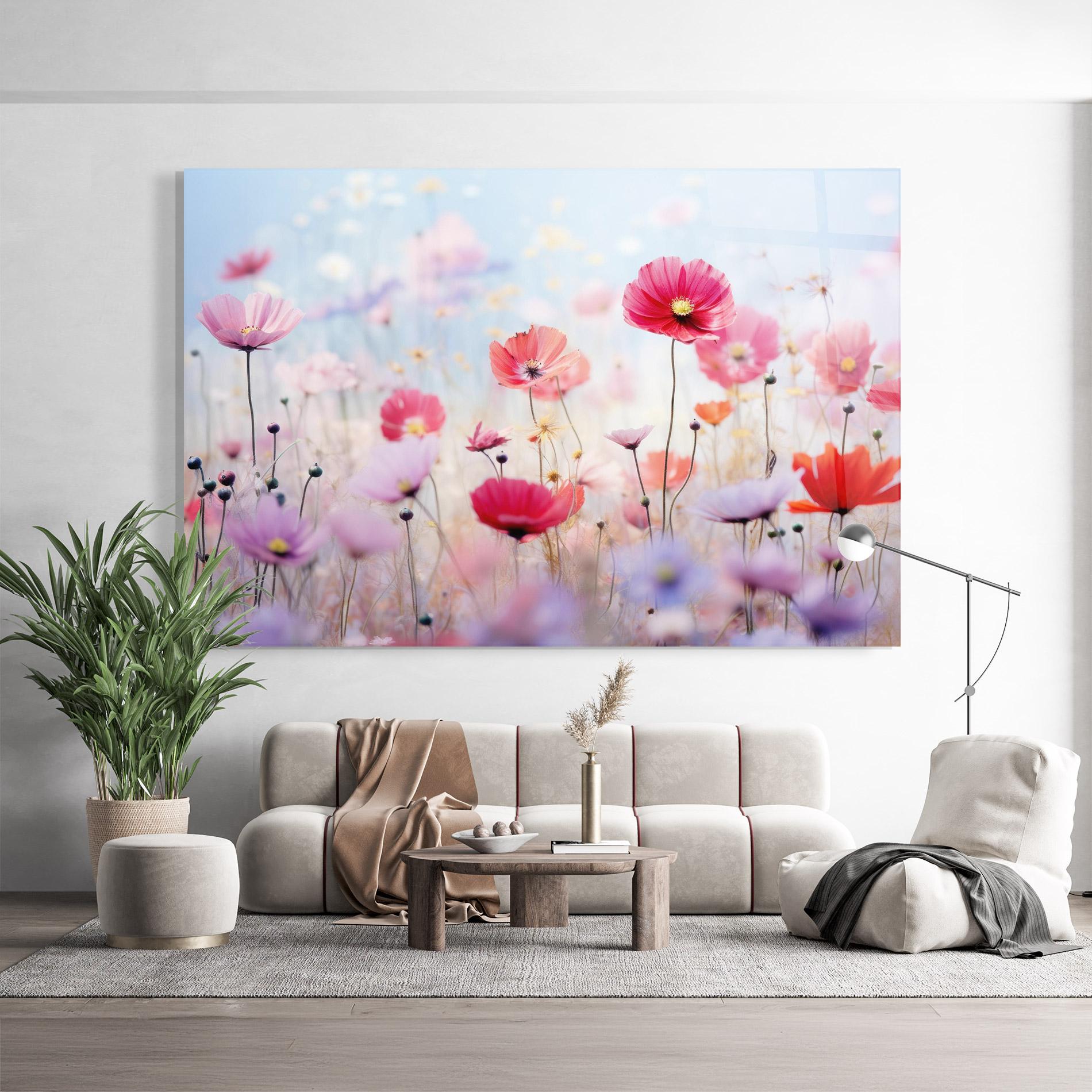 Glasbild Dreamy Sprig Pink Flower mockup 9