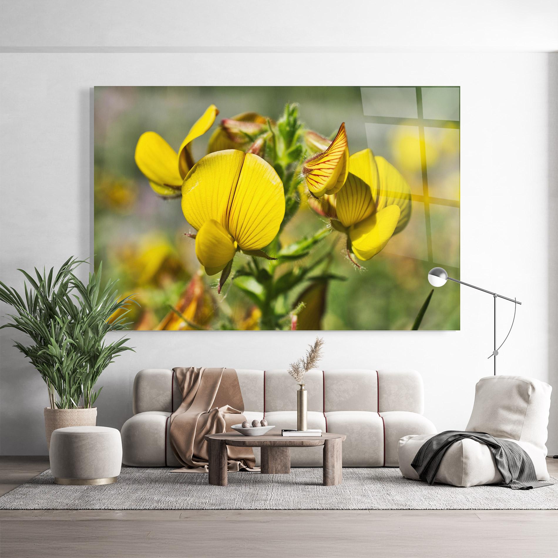 Glasbild Pretty Spring Yellow Flower mockup 9