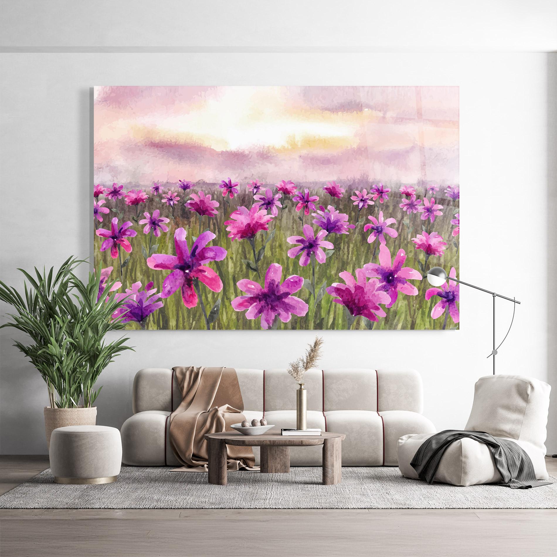 Glasbild Purple Flower Spring mockup 9
