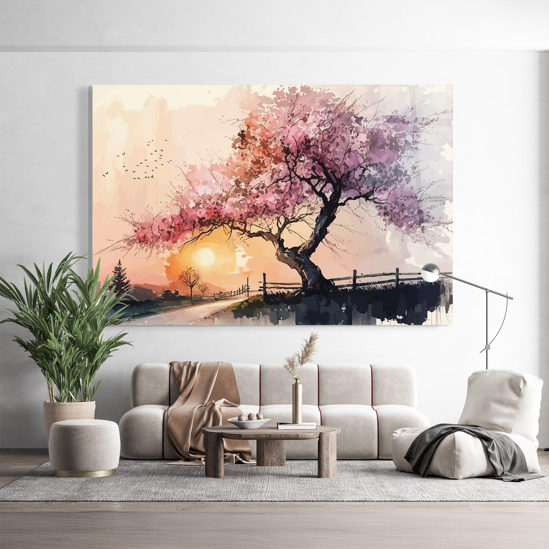 Glasbild Sunset Spring mockup 9