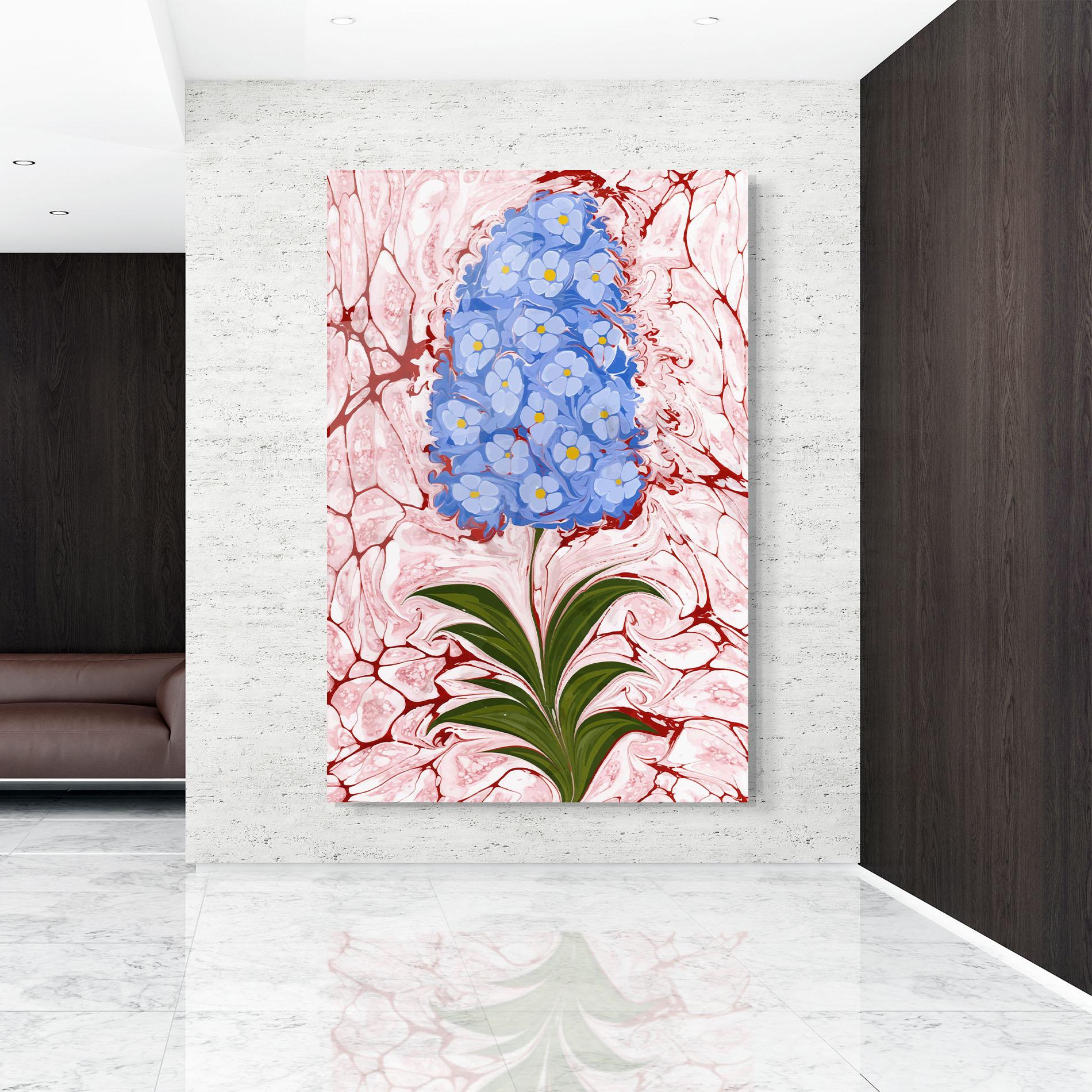 Glasbild Blue Spring Flower mockup 9