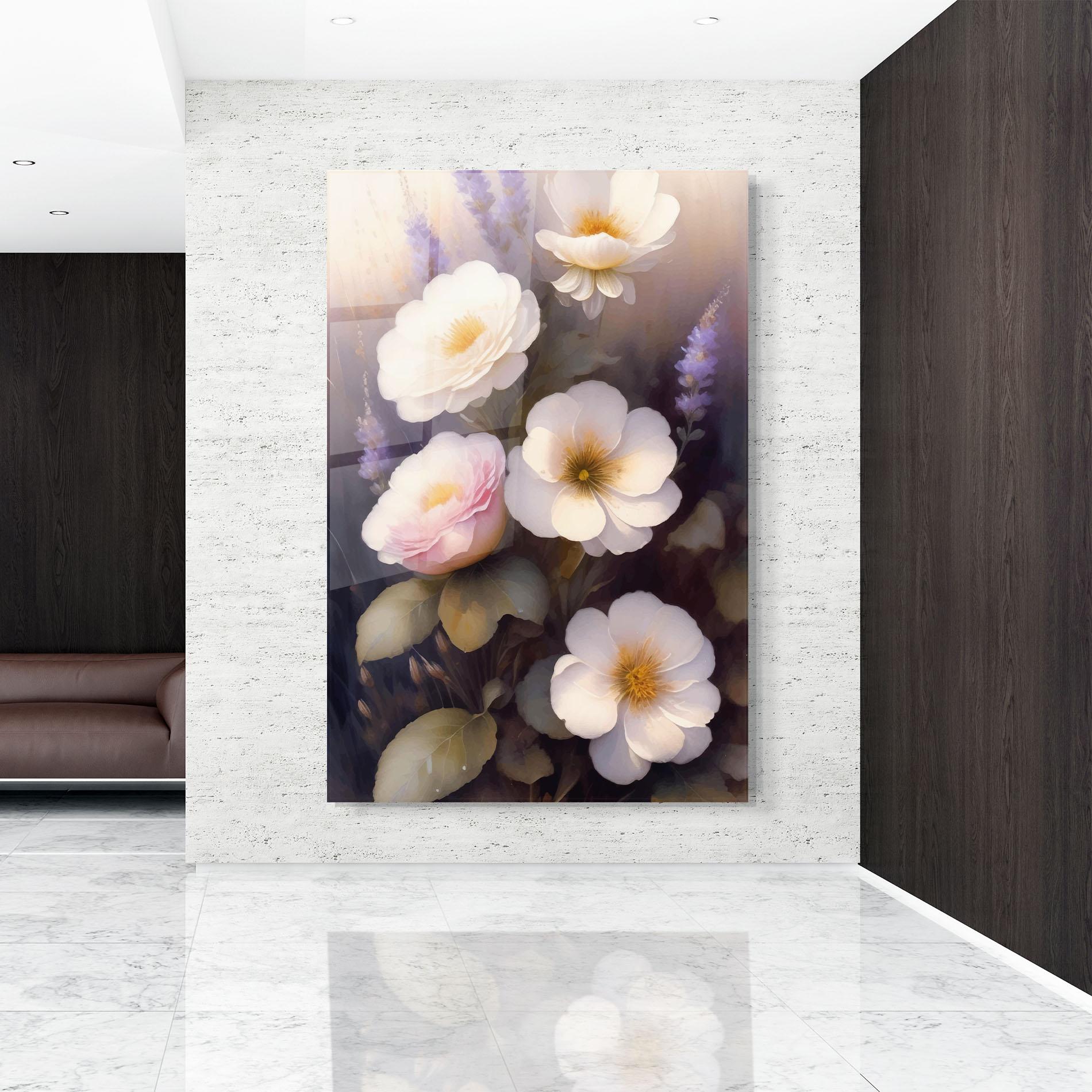 Glasbild Cream Flower Spring mockup 9