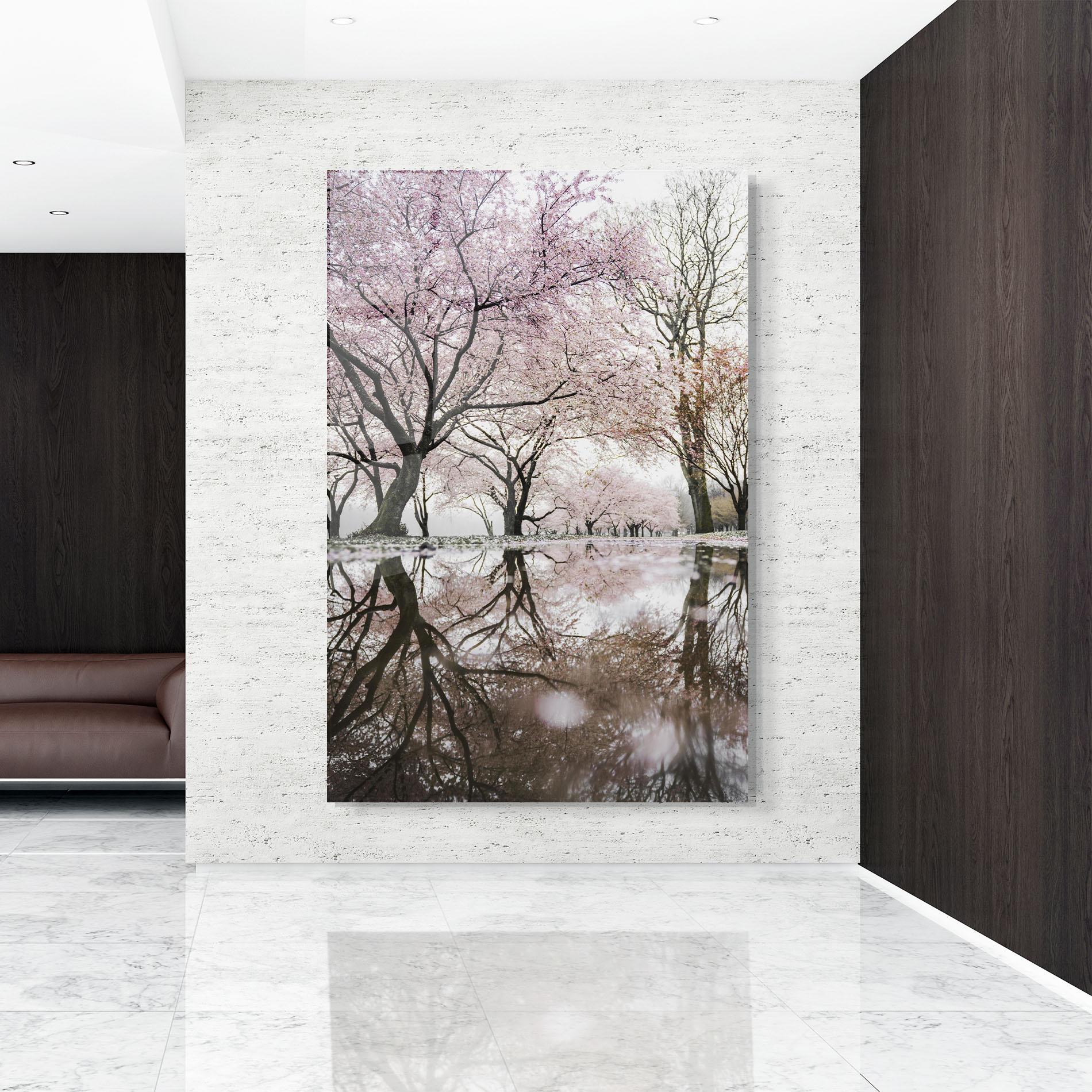 Glasbild Pretty Pink Spring Tree mockup 9