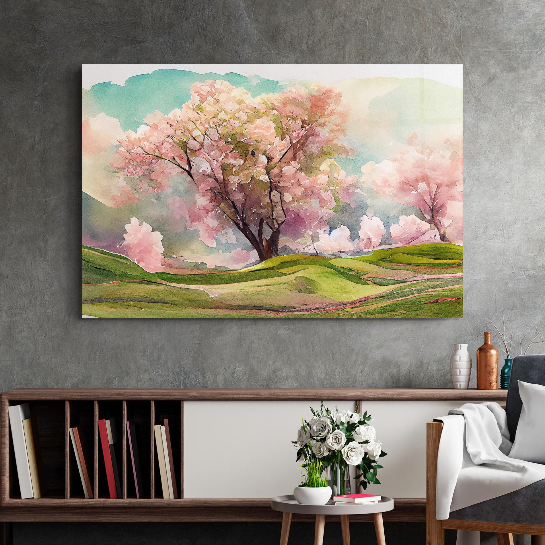 Glasbild Big Spring Trees mockup 2