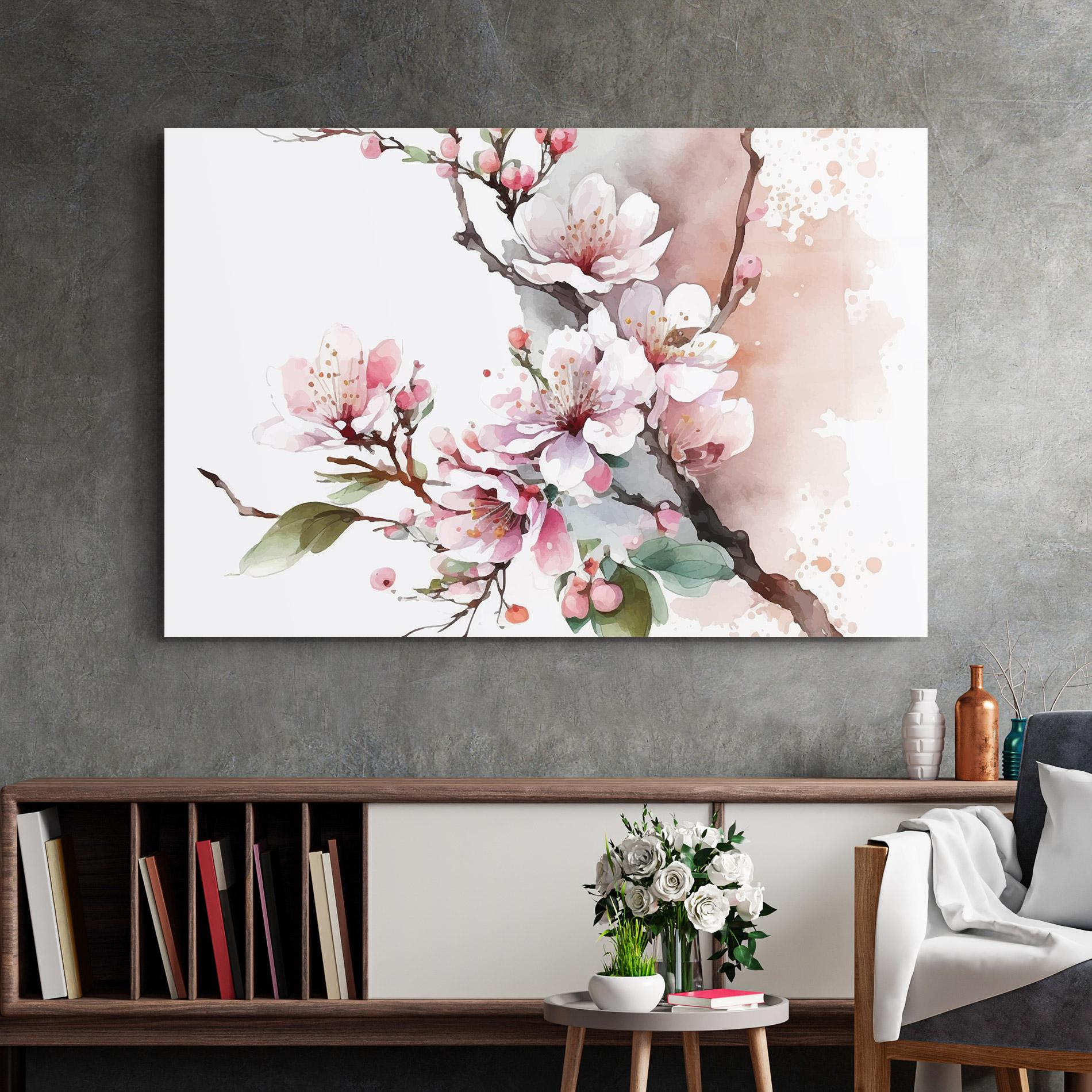 Glasbild Cherry Spring Flower mockup 2