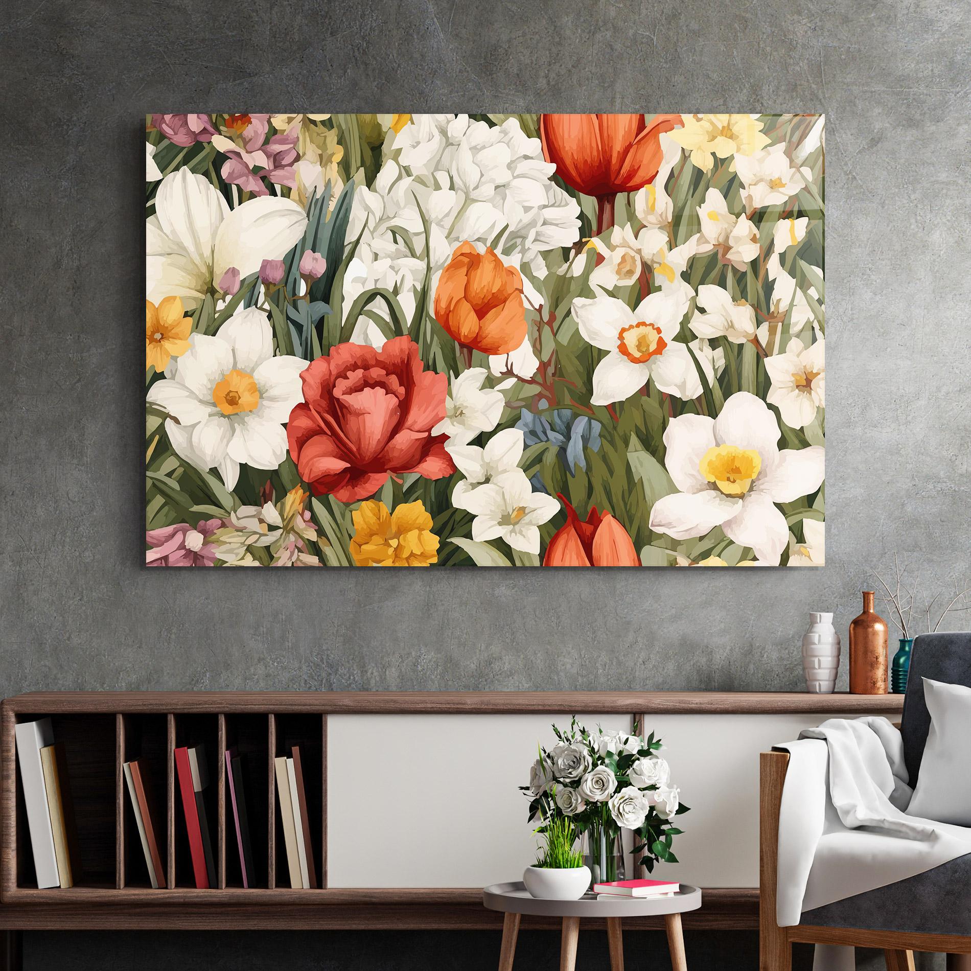 Glasbild Orange Red Spring mockup 2