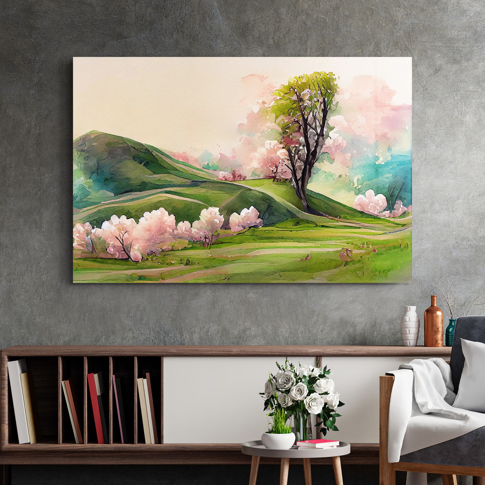 Pink Spring Trees mockup 2