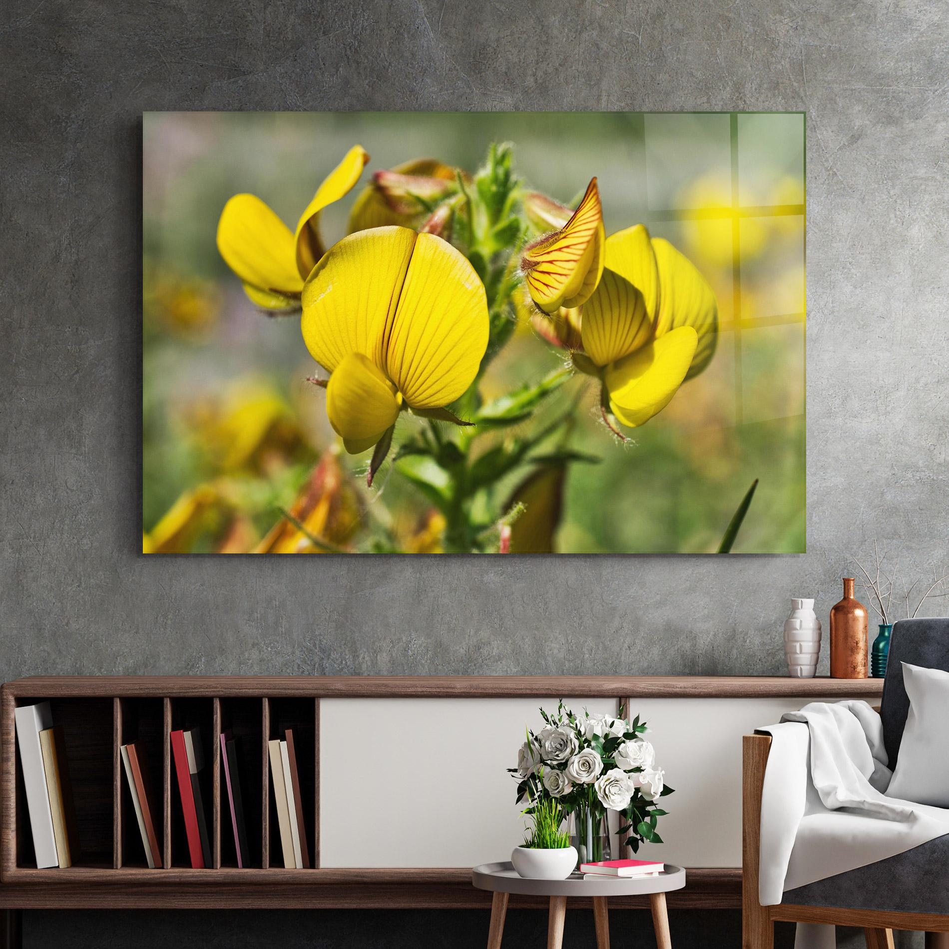 Glasbild Pretty Spring Yellow Flower mockup 2