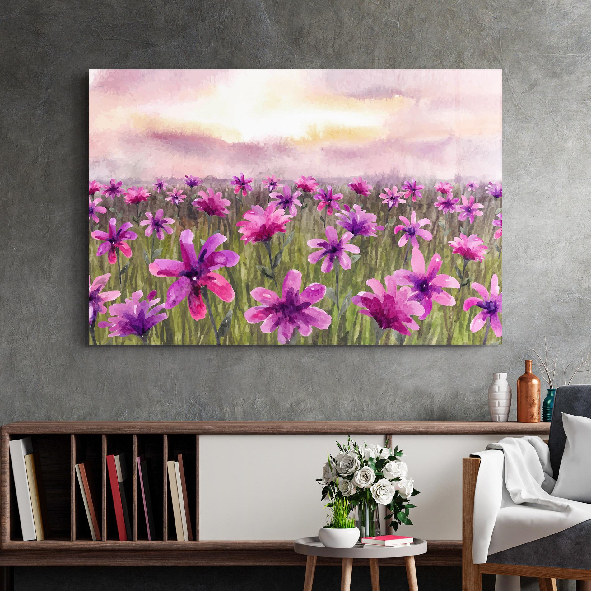 Glasbild Purple Flower Spring mockup 2