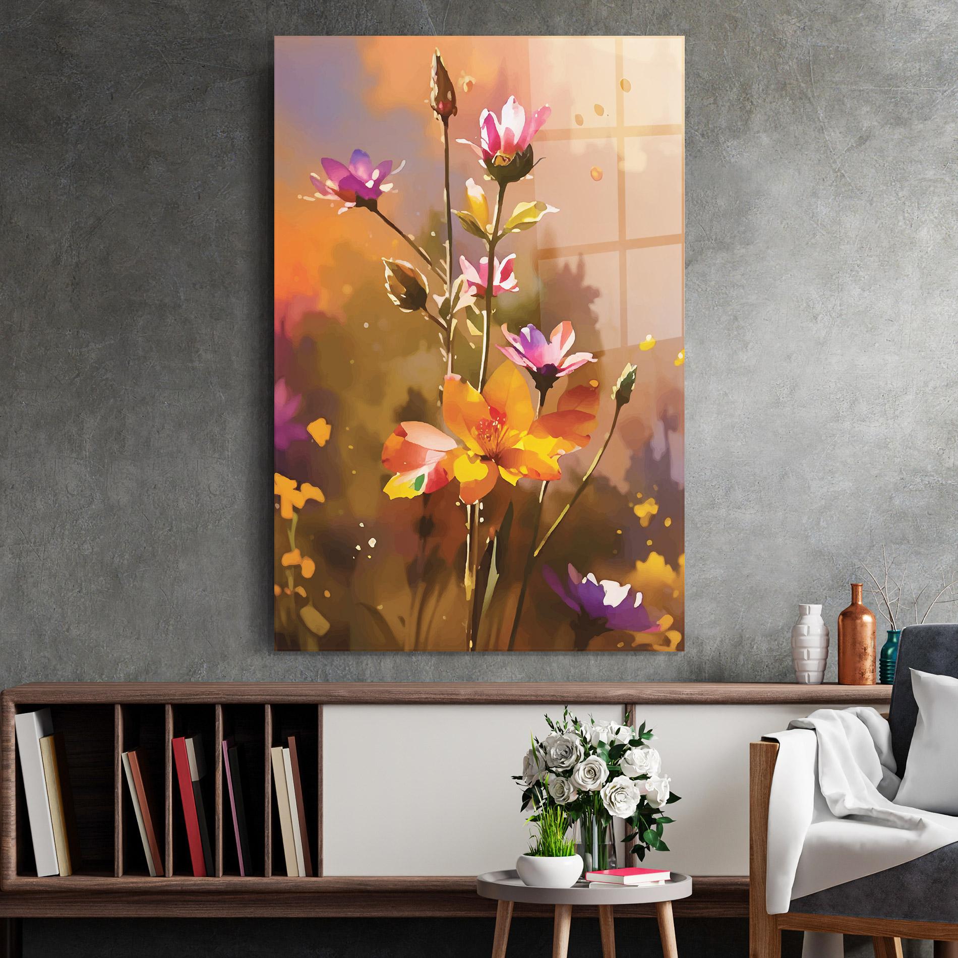 Glasbild Orange Pink Spring mockup 2