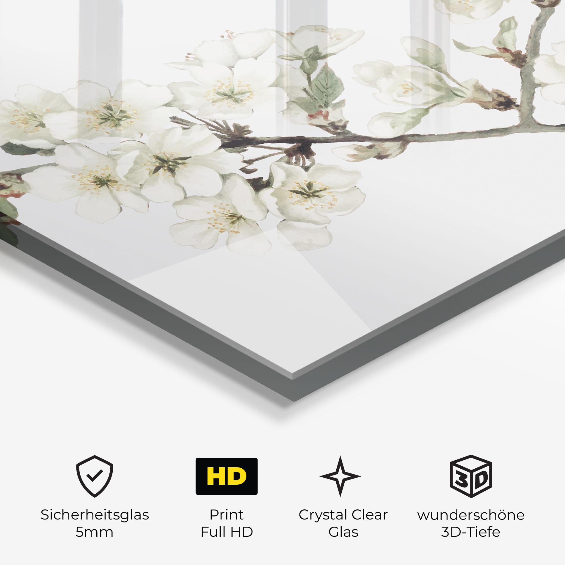 Glasbild Bee Spring Flower mockup 3
