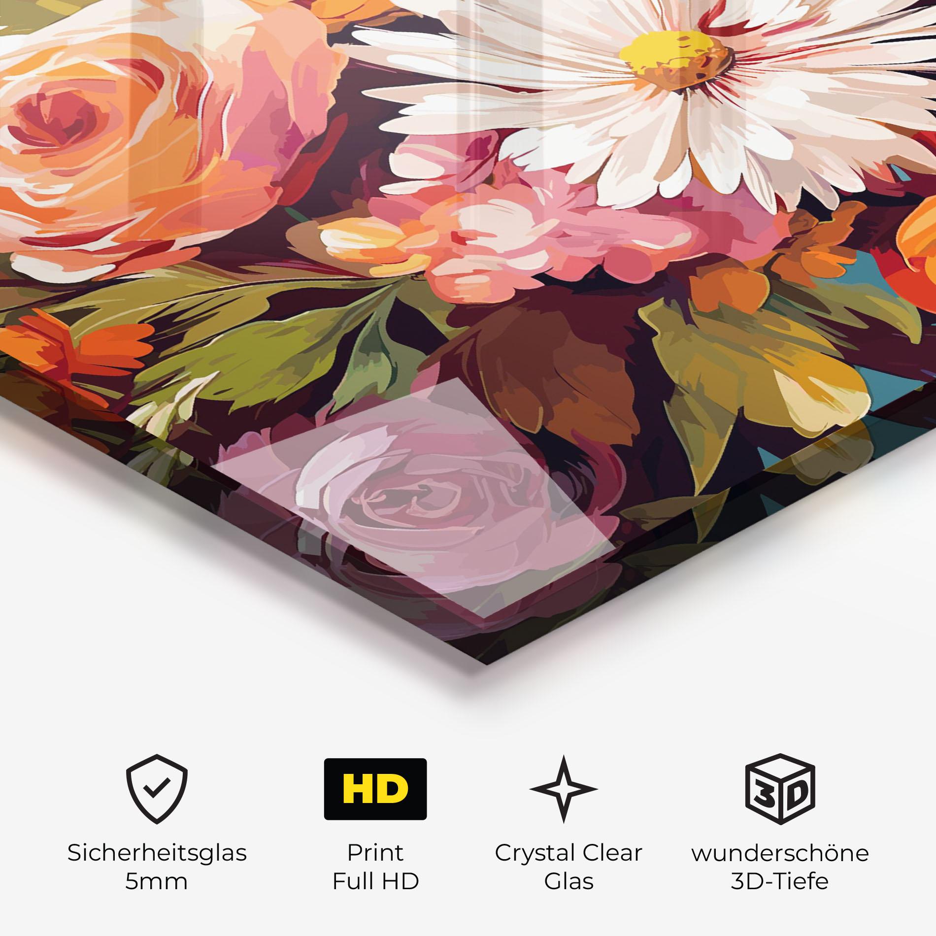 Glasbild Cream Orange Spring mockup 3