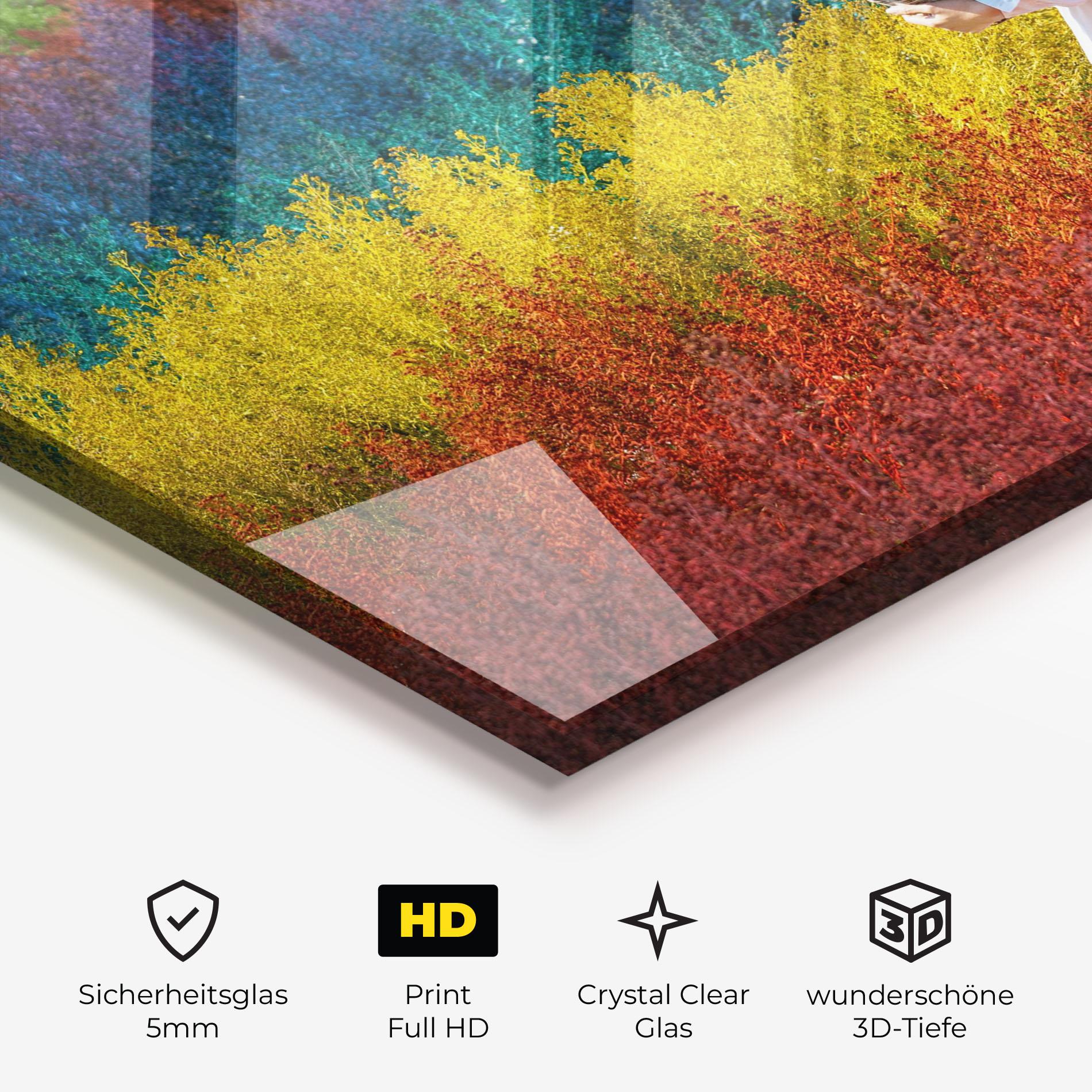 Glasbild Holding Spring Flowers mockup 3