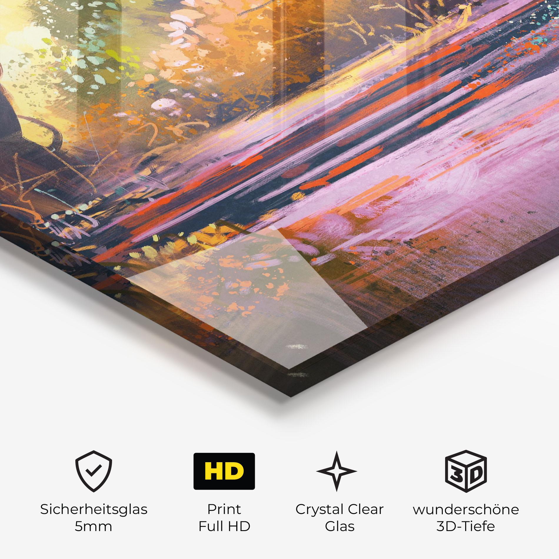 Glasbild Landscape Colorful Trees mockup 3