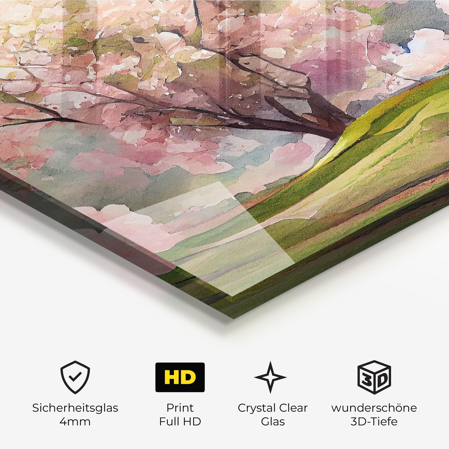 Glasbild Big Spring Trees mockup 3