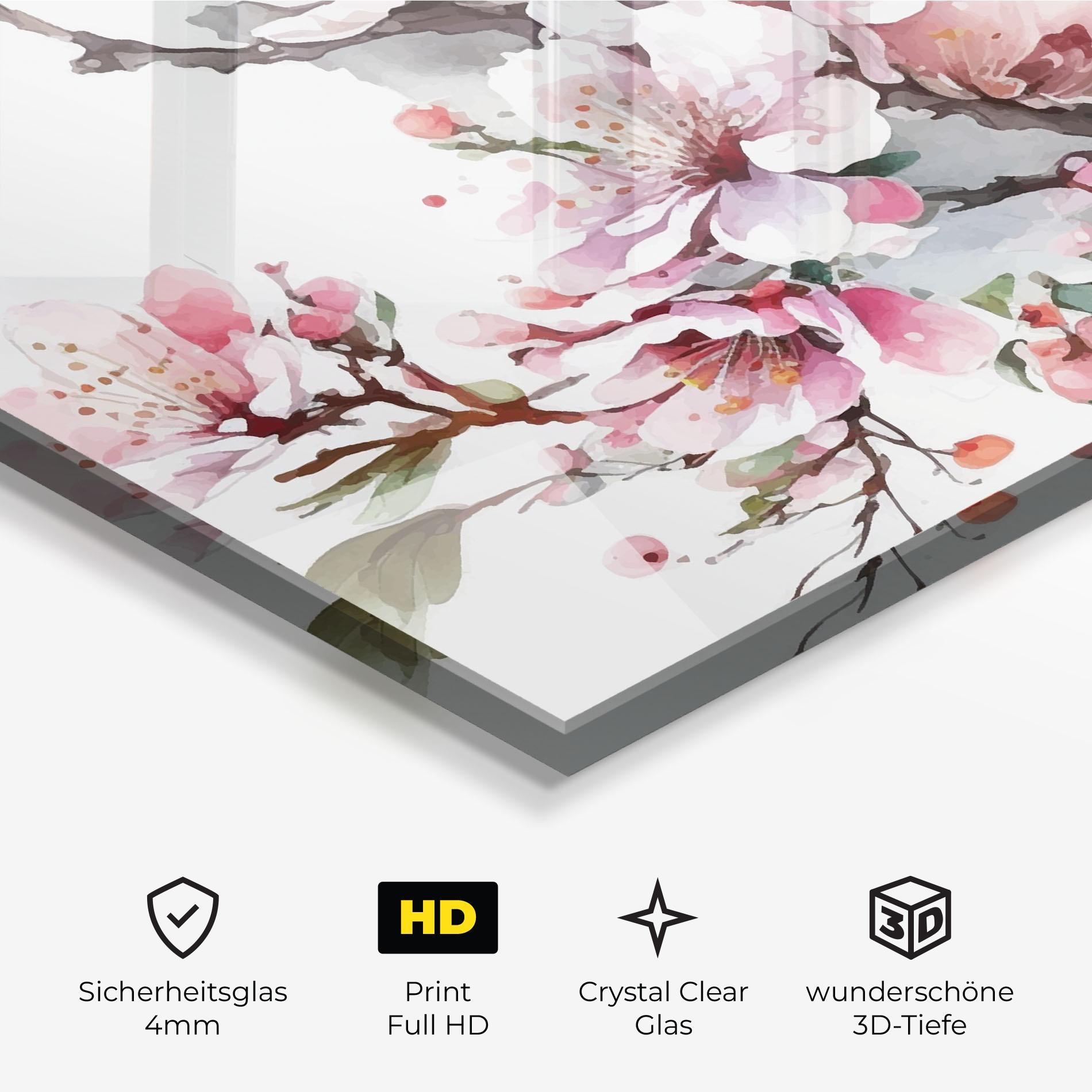 Glasbild Cherry Spring Flower mockup 3