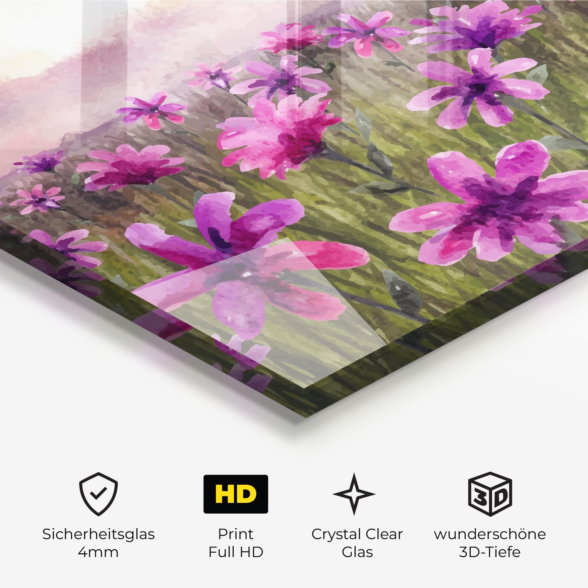 Glasbild Purple Flower Spring mockup 3