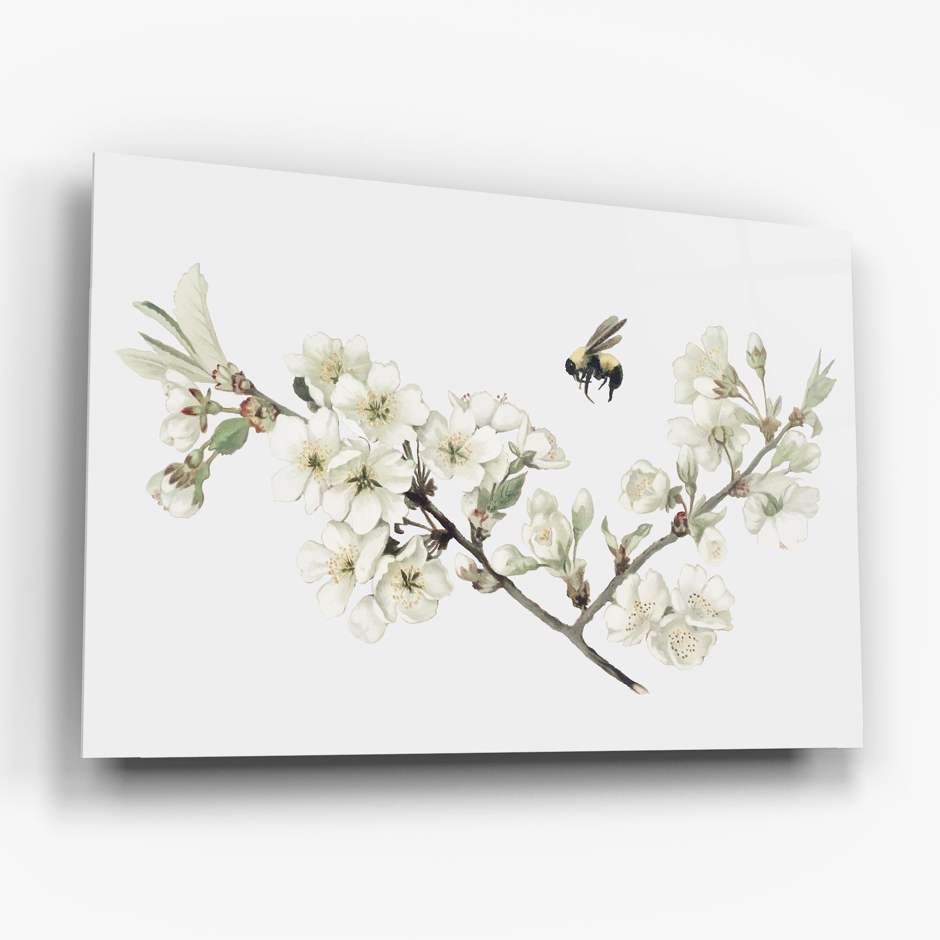Glasbild Bee Spring Flower mockup 6