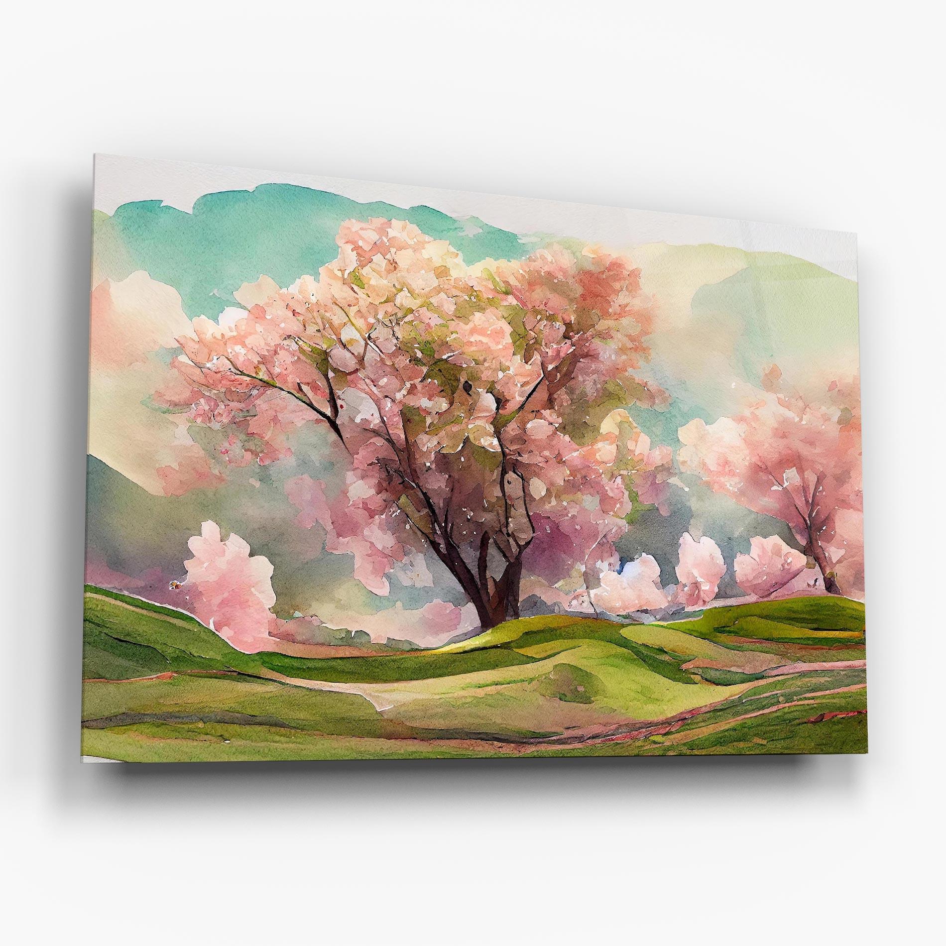 Glasbild Big Spring Trees mockup 6