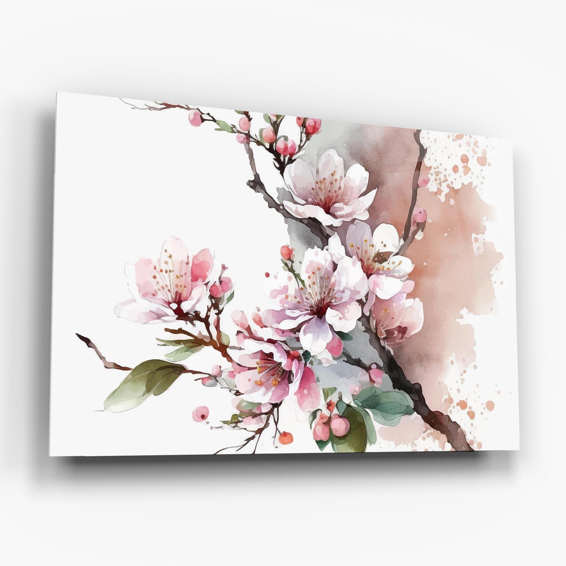 Glasbild Cherry Spring Flower mockup 6