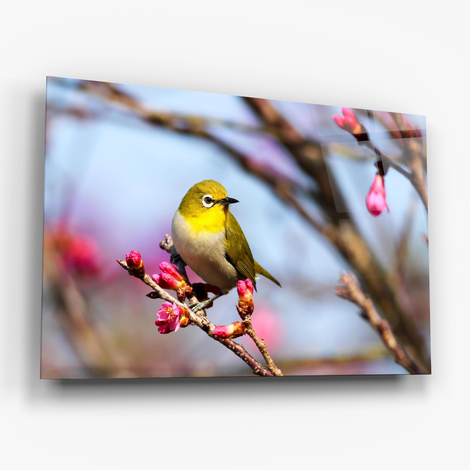 Glasbild Cute Pink Flower Buds mockup 6