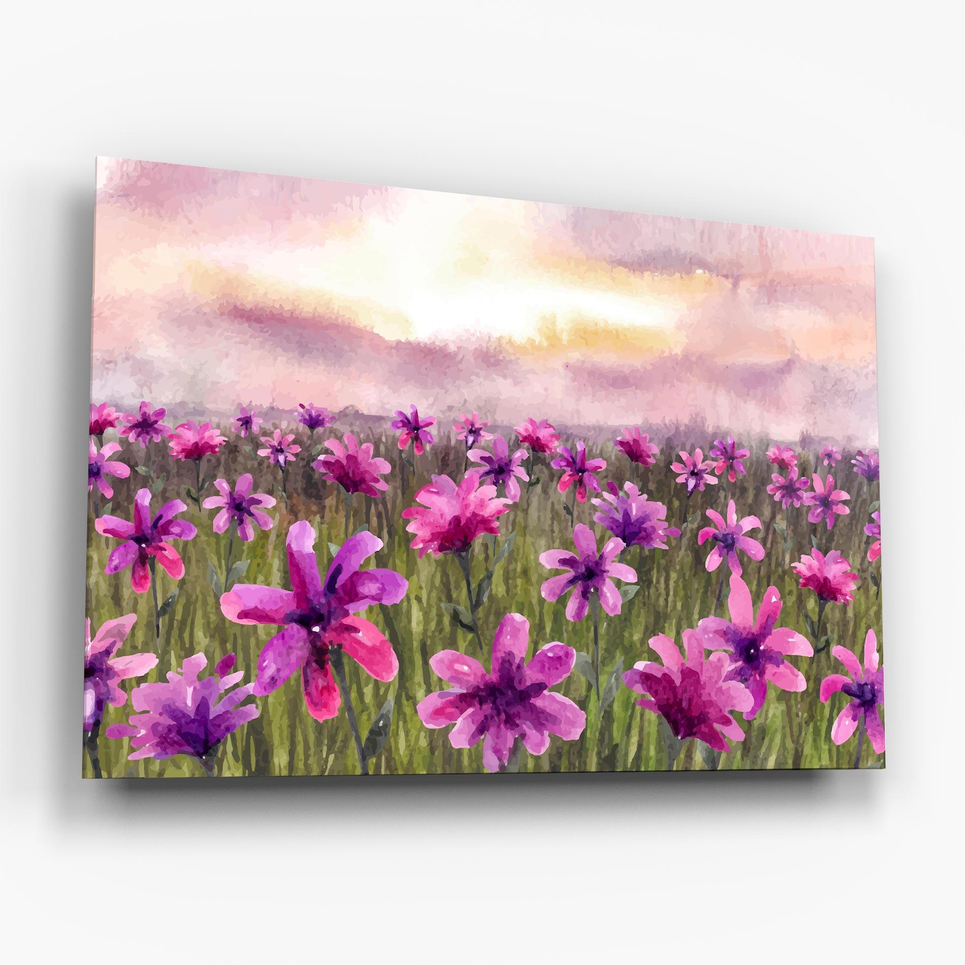 Glasbild Purple Flower Spring mockup 6