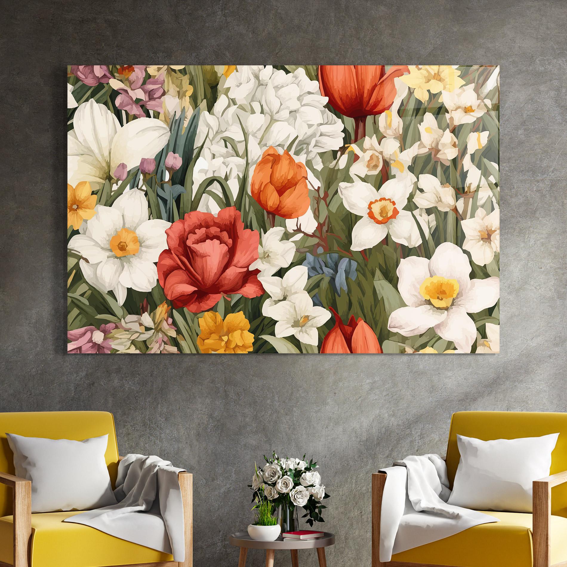 Glasbild Orange Red Spring mockup 4