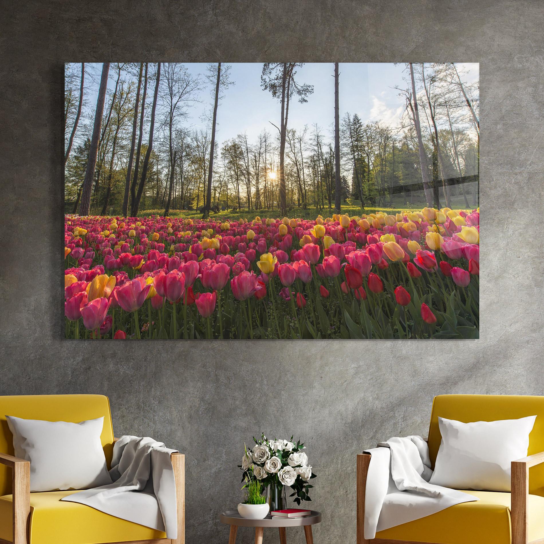 Glasbild Pretty Spring Flowers mockup 4