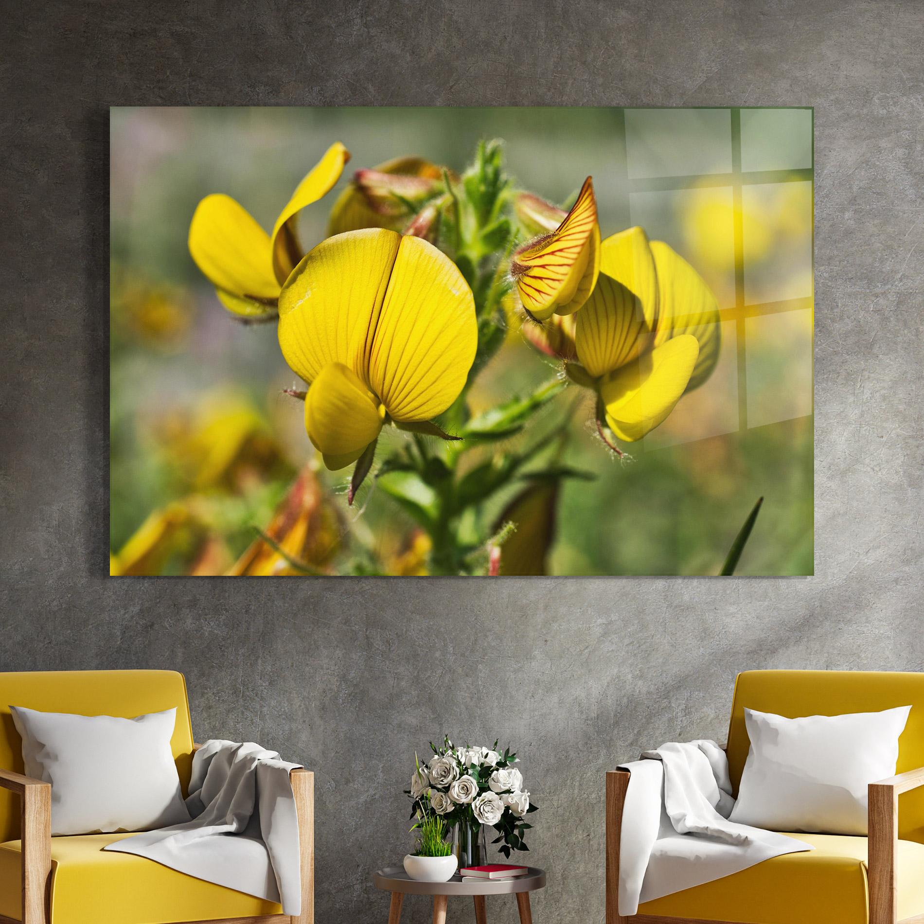 Glasbild Pretty Spring Yellow Flower mockup 4