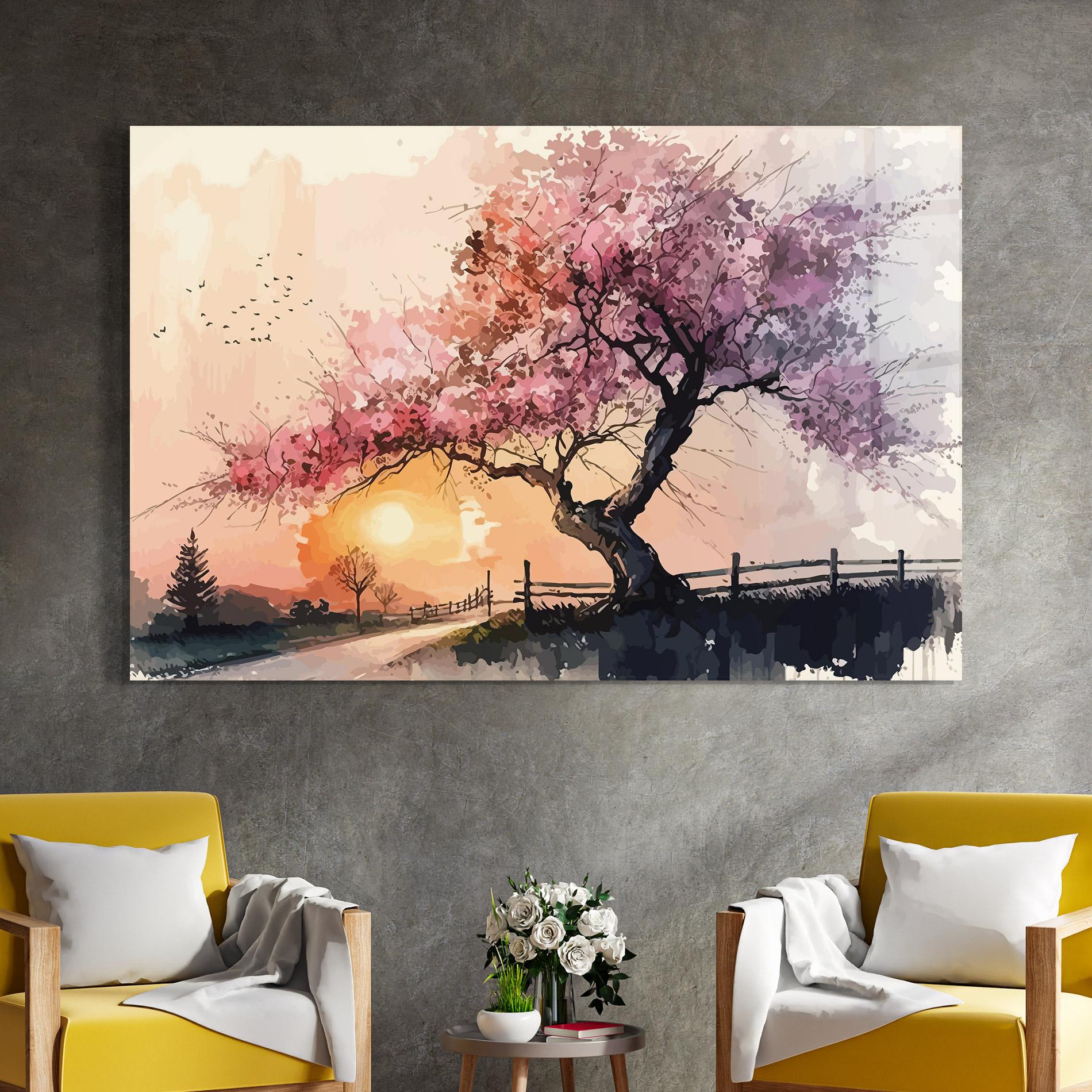 Glasbild Sunset Spring mockup 4