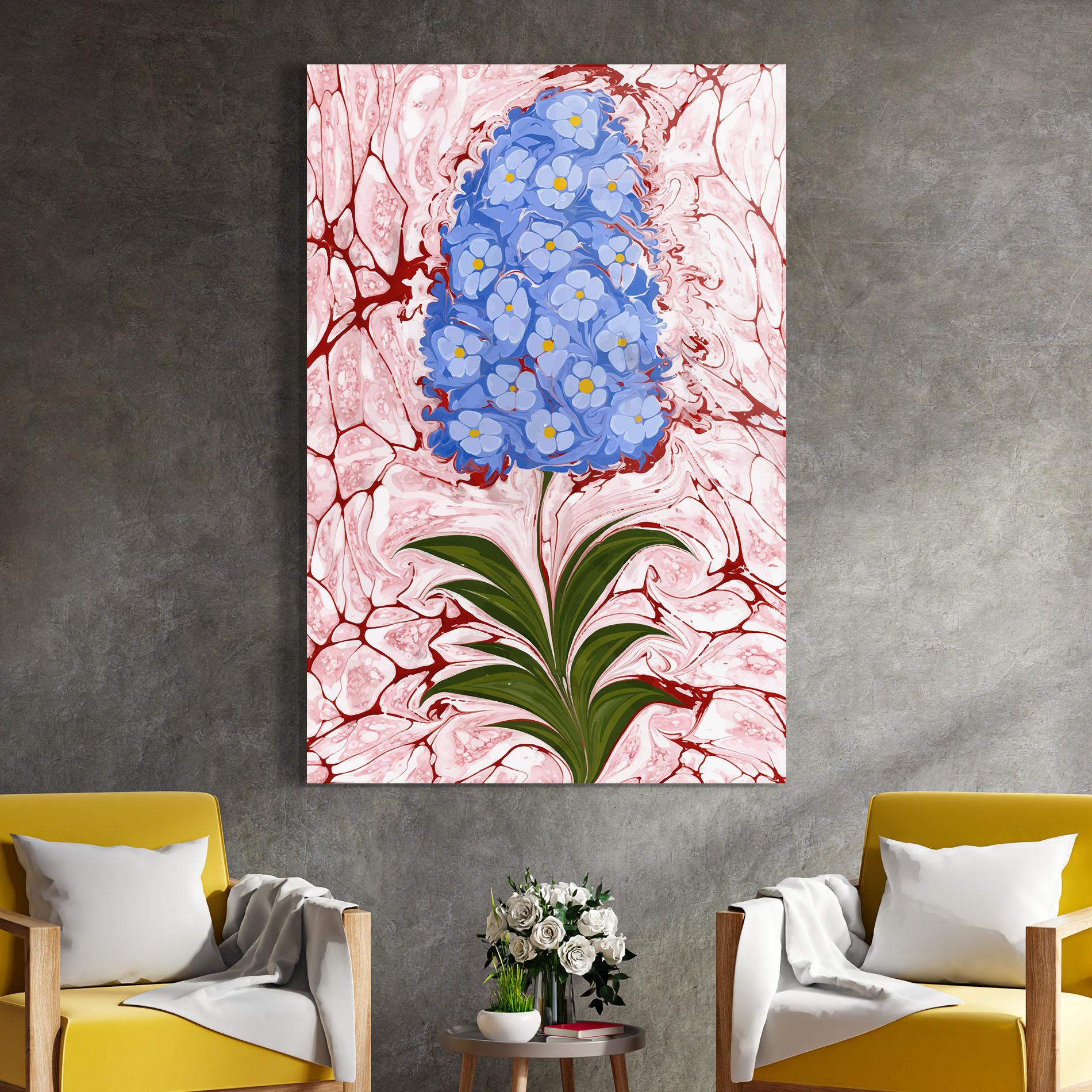 Glasbild Blue Spring Flower mockup 4