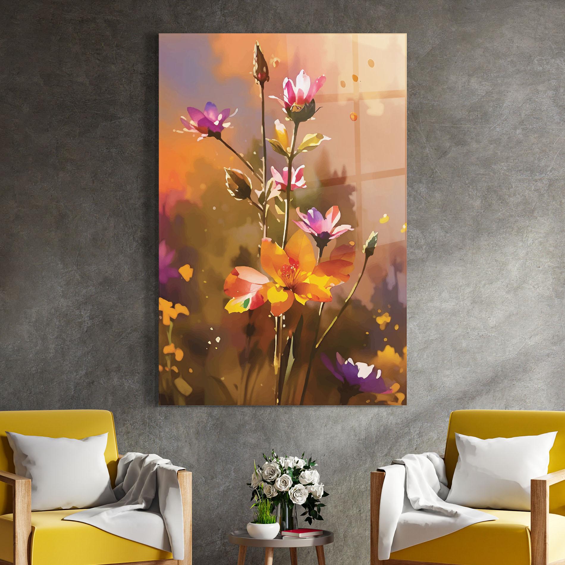 Glasbild Orange Pink Spring mockup 4