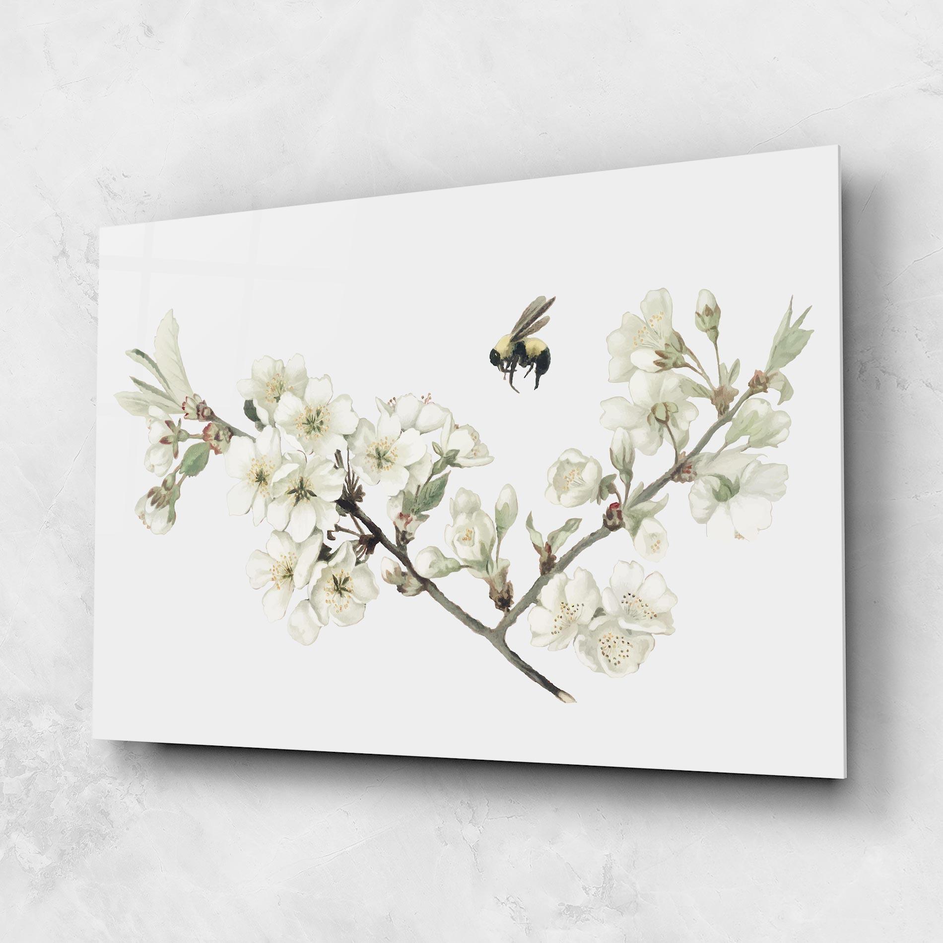 Glasbild Bee Spring Flower mockup 1