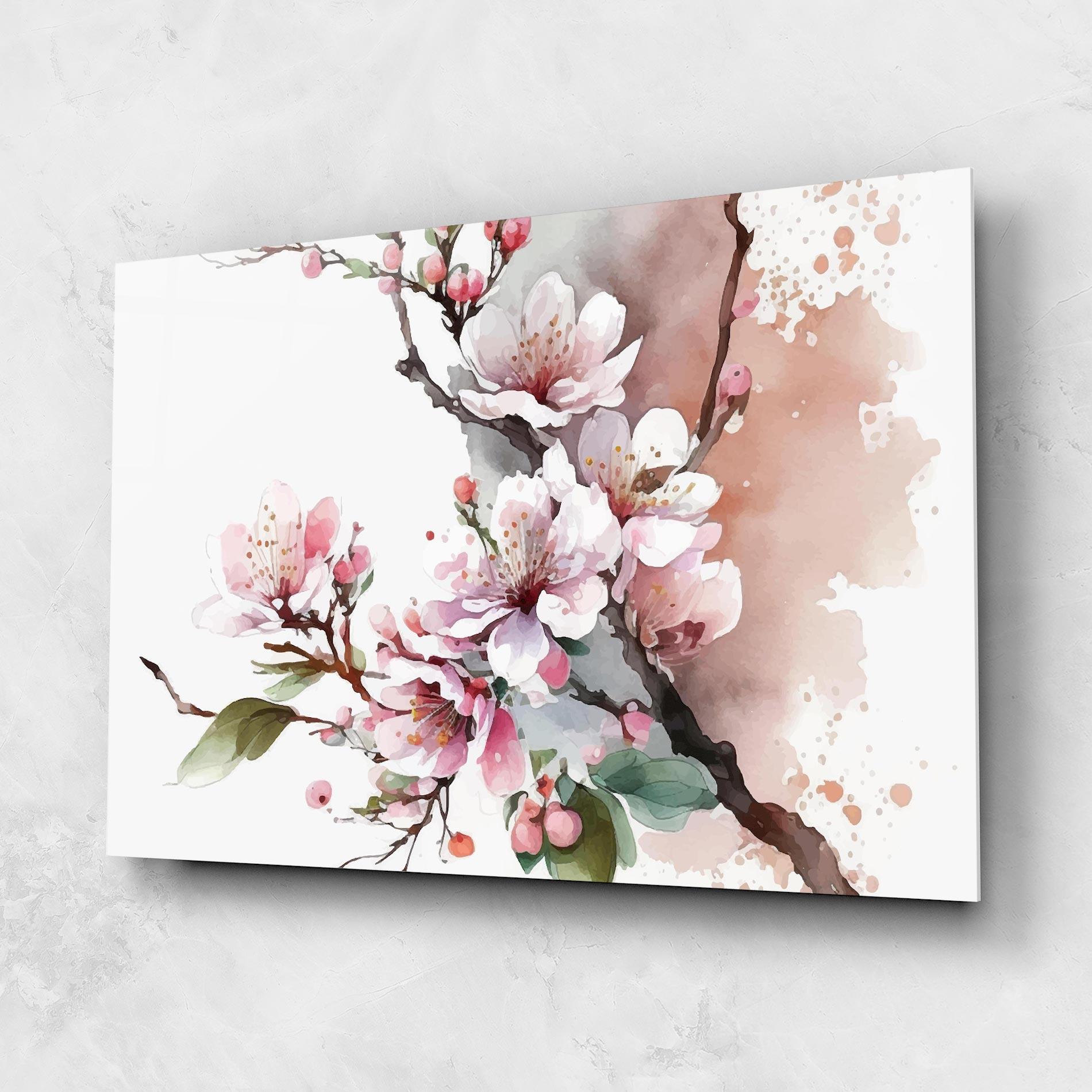 Glasbild Cherry Spring Flower mockup 1